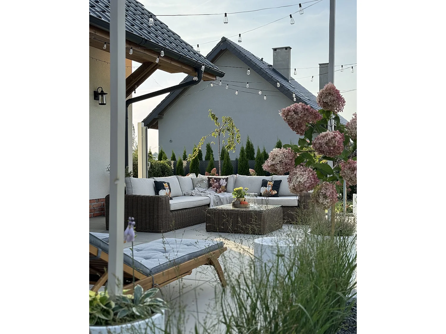 Garten Ecksofa mit Ottomane 6-Sitzer PALERMO modular Polyrattan Braun