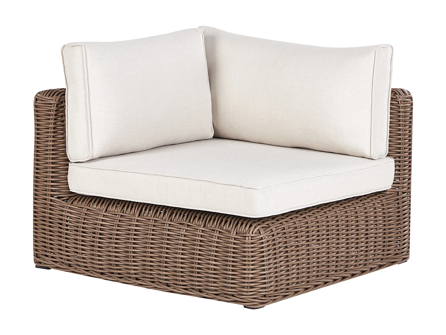 Canapé d\'angle de jardin avec ottoman 6 places PALERMO Marron