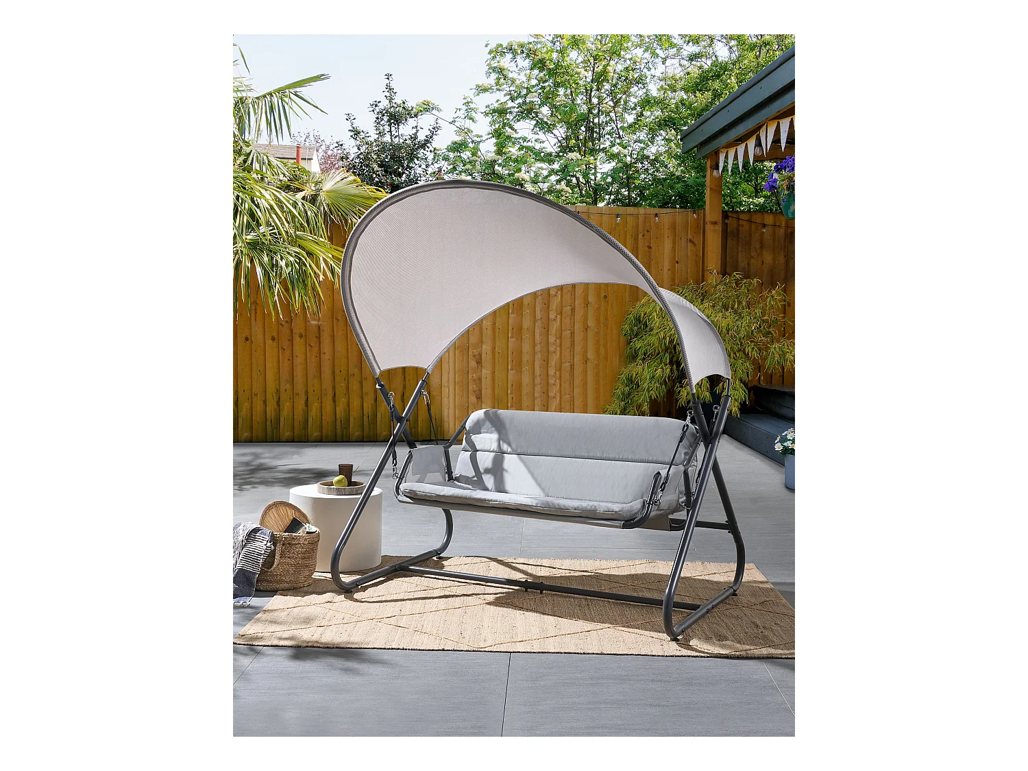 Huśtawka ogrodowa SOLAGNA Metal Jasnoszary