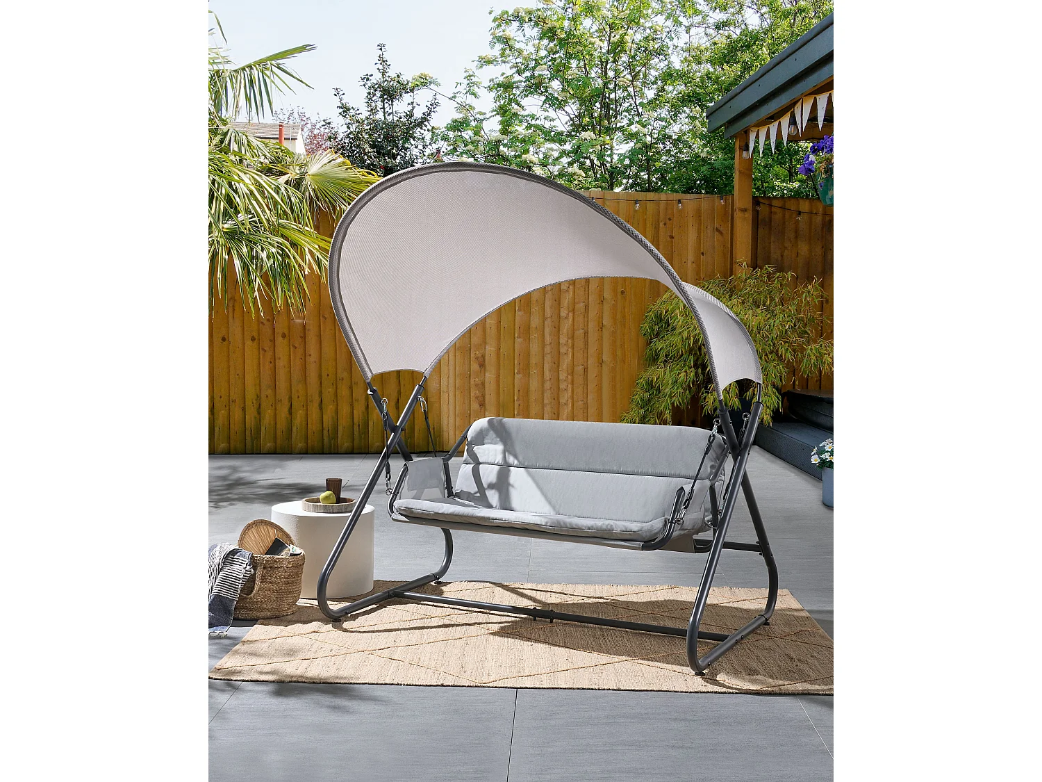Balancelle de jardin SOLAGNA Métal Gris clair