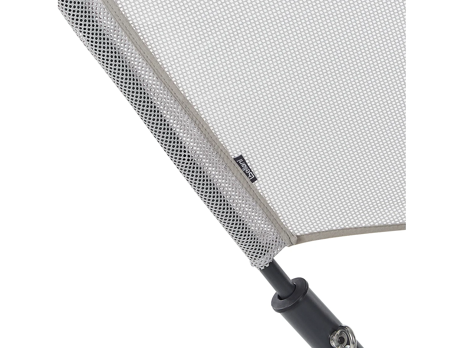 Gartenschaukel aus Mesh Stahl helles Grau mit Dach modern Solagna