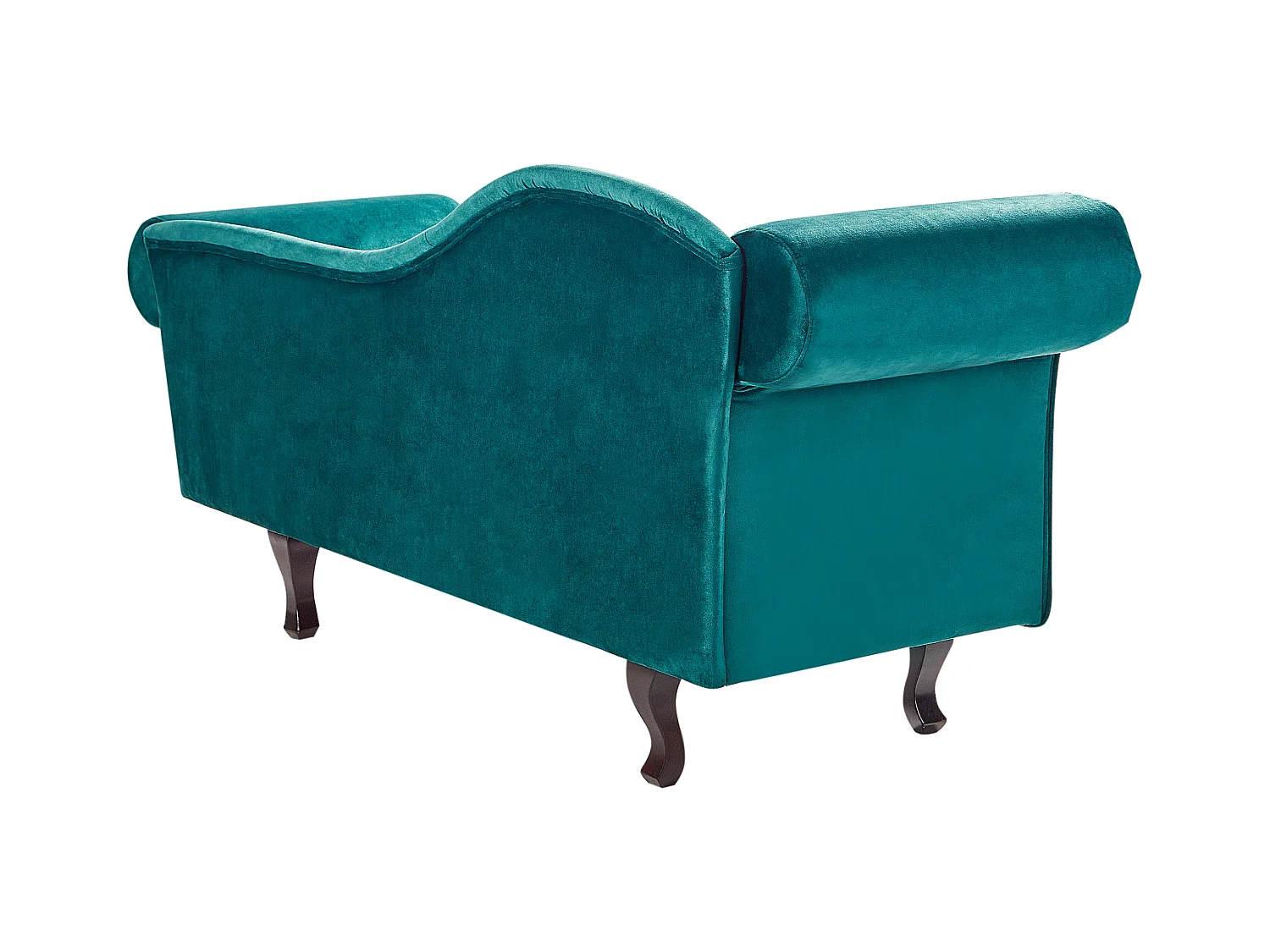 Chaise longue côté droite LATTES Velours Vert émeraude avec coussin
