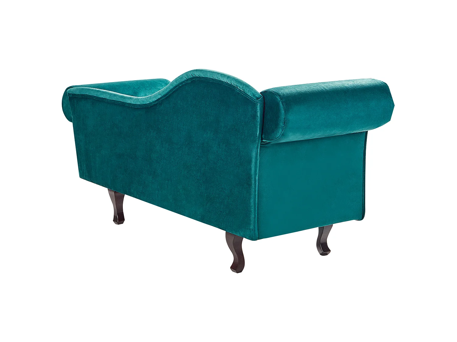 Left-Hand Chaise Longue LATTES II Velvet Emerald Green with Cushion