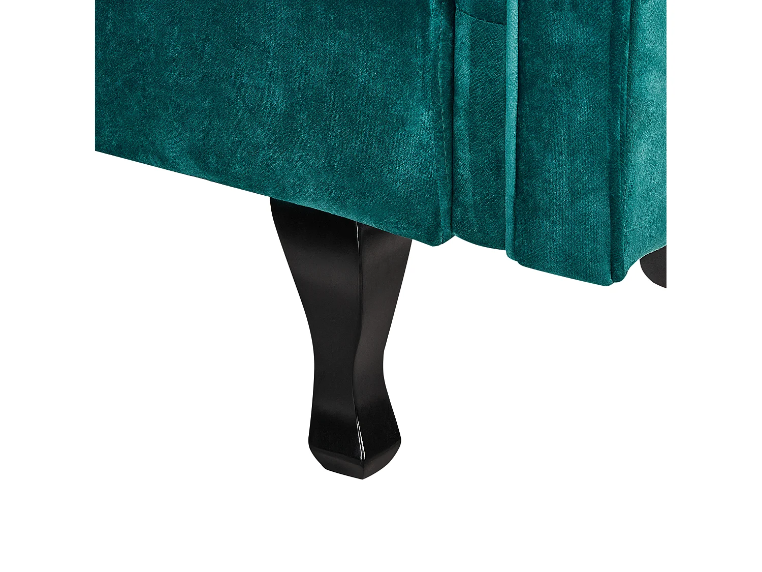 Left-Hand Chaise Longue LATTES II Velvet Emerald Green with Cushion