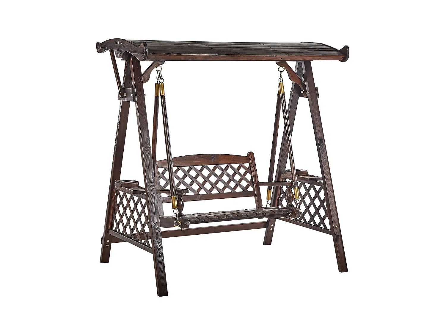 Balancelle de jardin SENARICA Bois d’épicéa Marron foncé