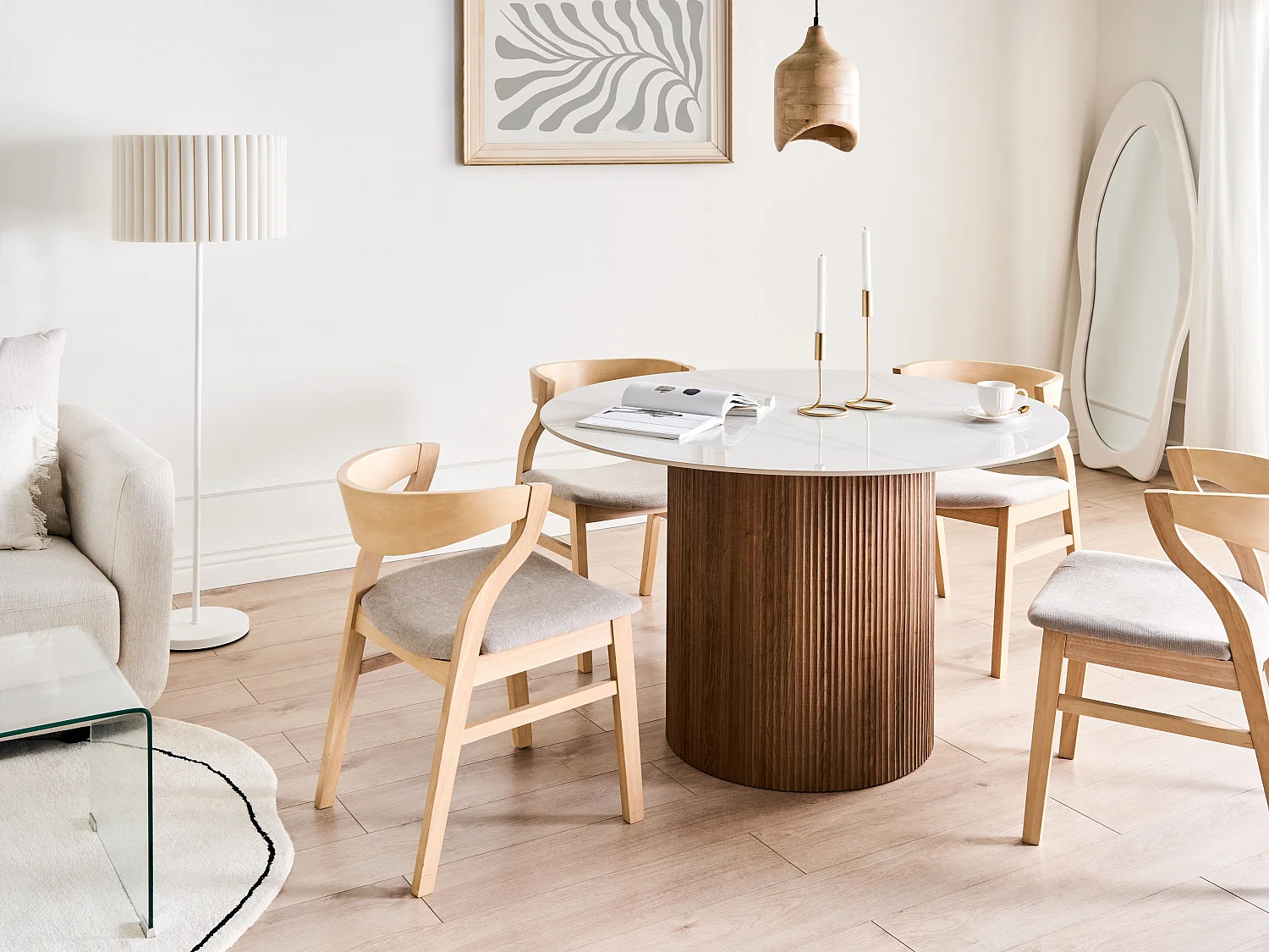 Table de repas ALBINA Marbre blanc 120 cm 120 cm