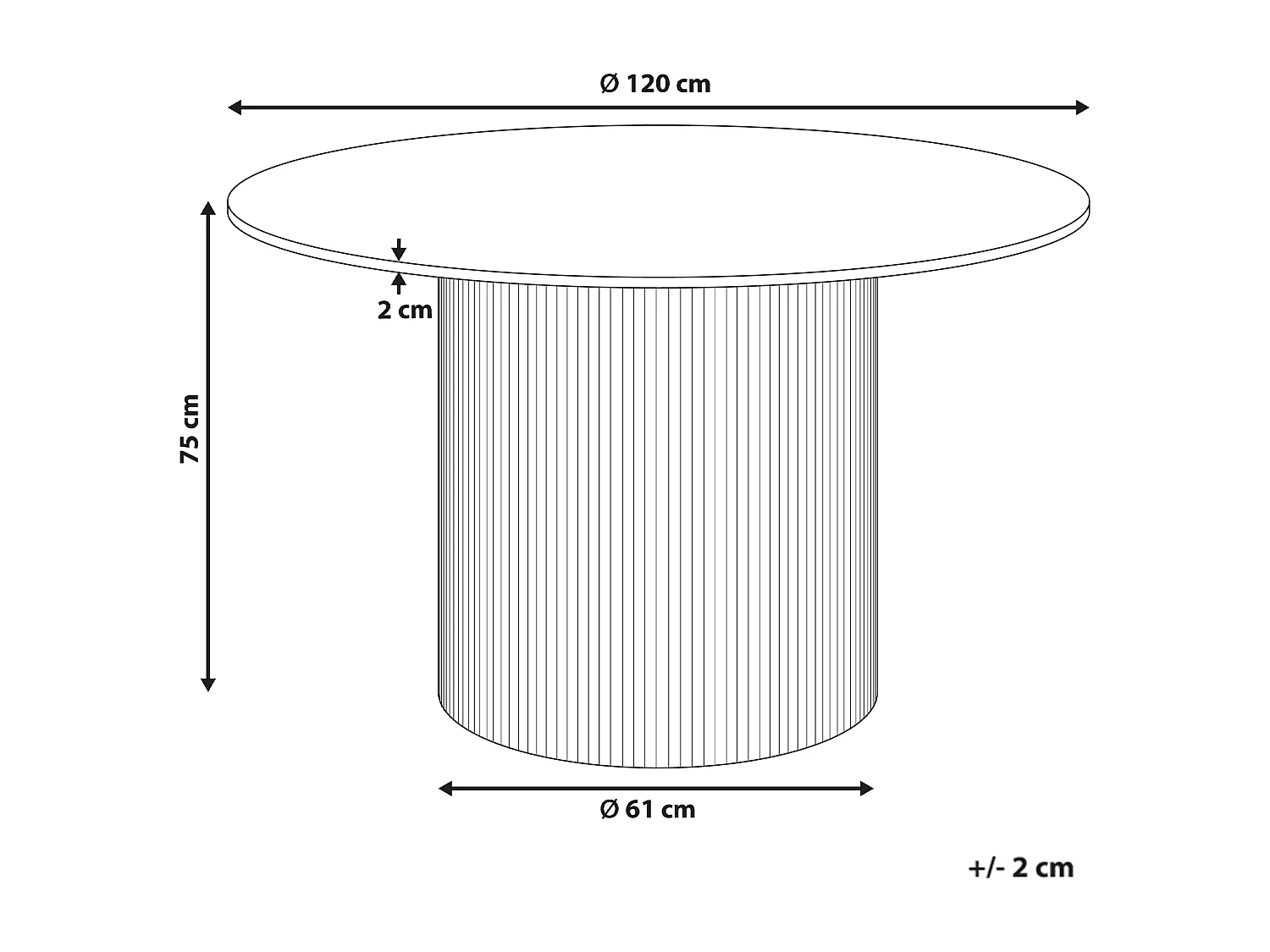 Table de repas ALBINA Marbre blanc 120 cm 120 cm