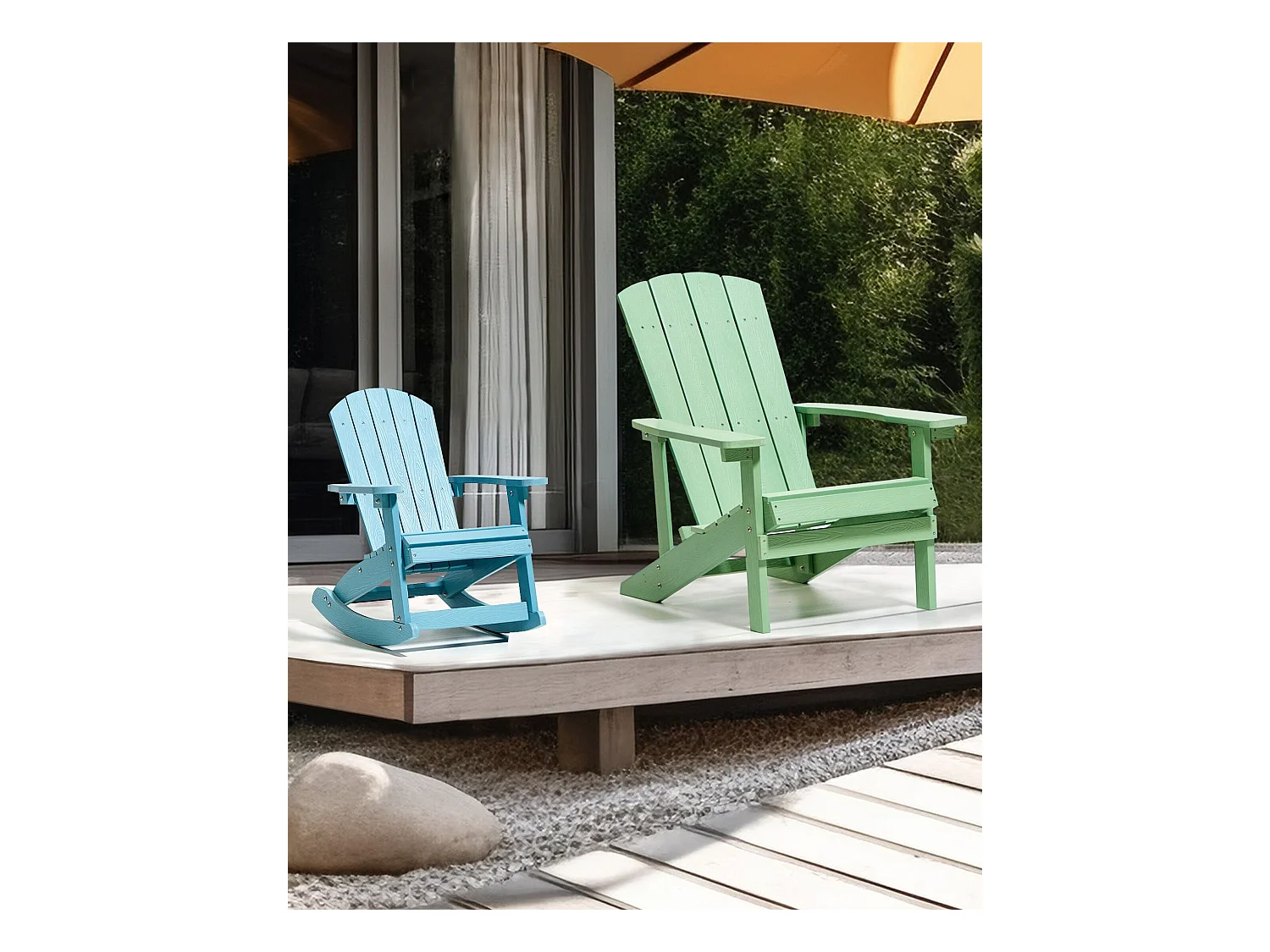 Fauteuil à bascule pour enfants ADIRONDACK Bleu clair