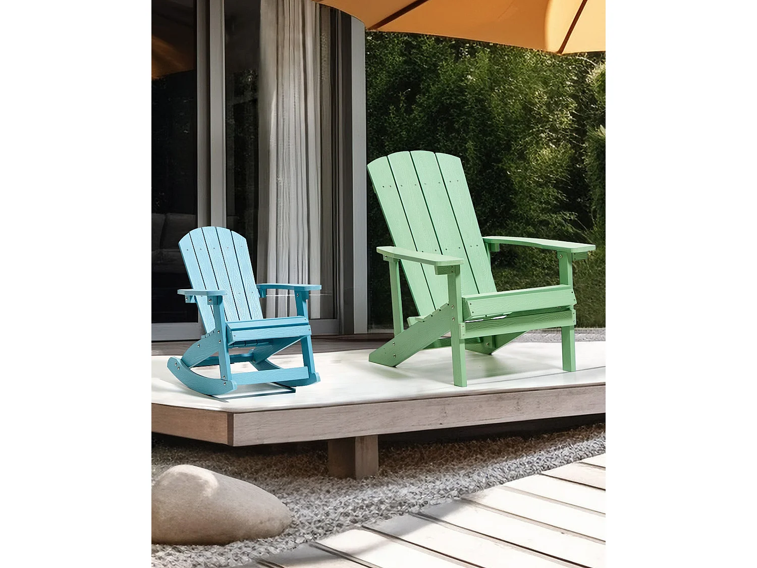 Fauteuil à bascule pour enfants ADIRONDACK Bleu clair
