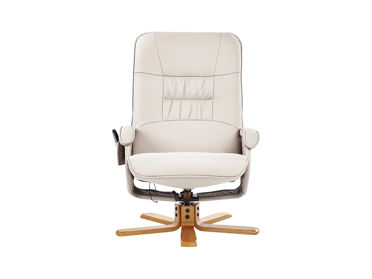 Massagesessel in Hellbeige aus Kunstleder mit Heizfunktion u. Fußhocker RelaxPro