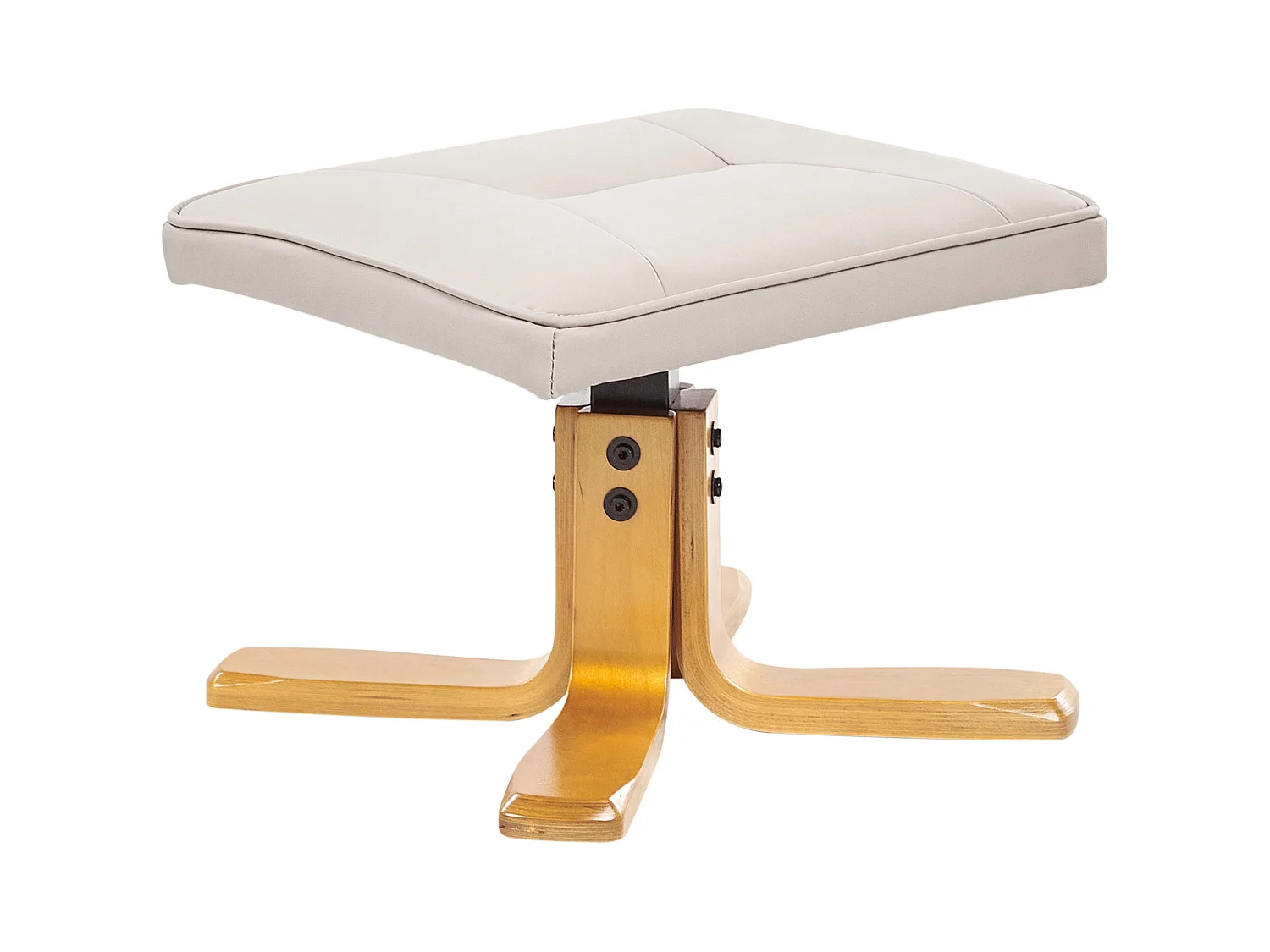 Massagesessel in Hellbeige aus Kunstleder mit Heizfunktion u. Fußhocker RelaxPro