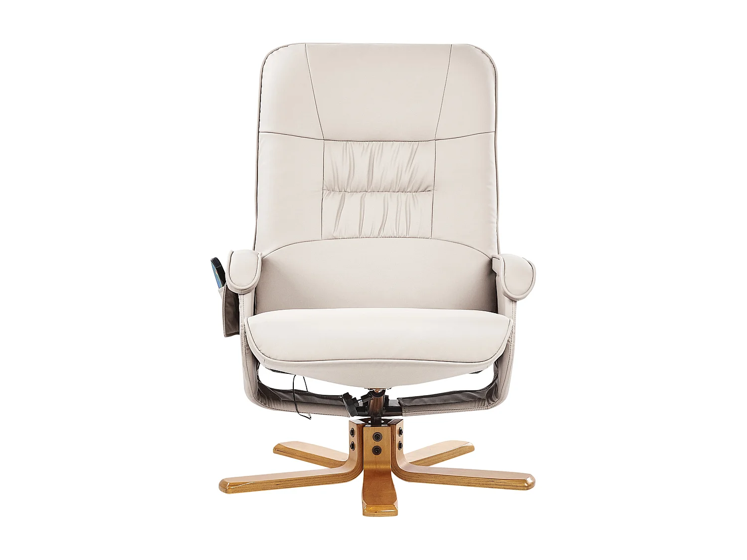 Massagestoel RELAXPRO met voetenbank Kunstleer Lichtbeige