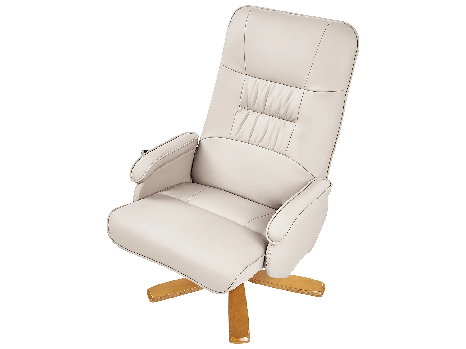 Massagestoel RELAXPRO met voetenbank Kunstleer Lichtbeige