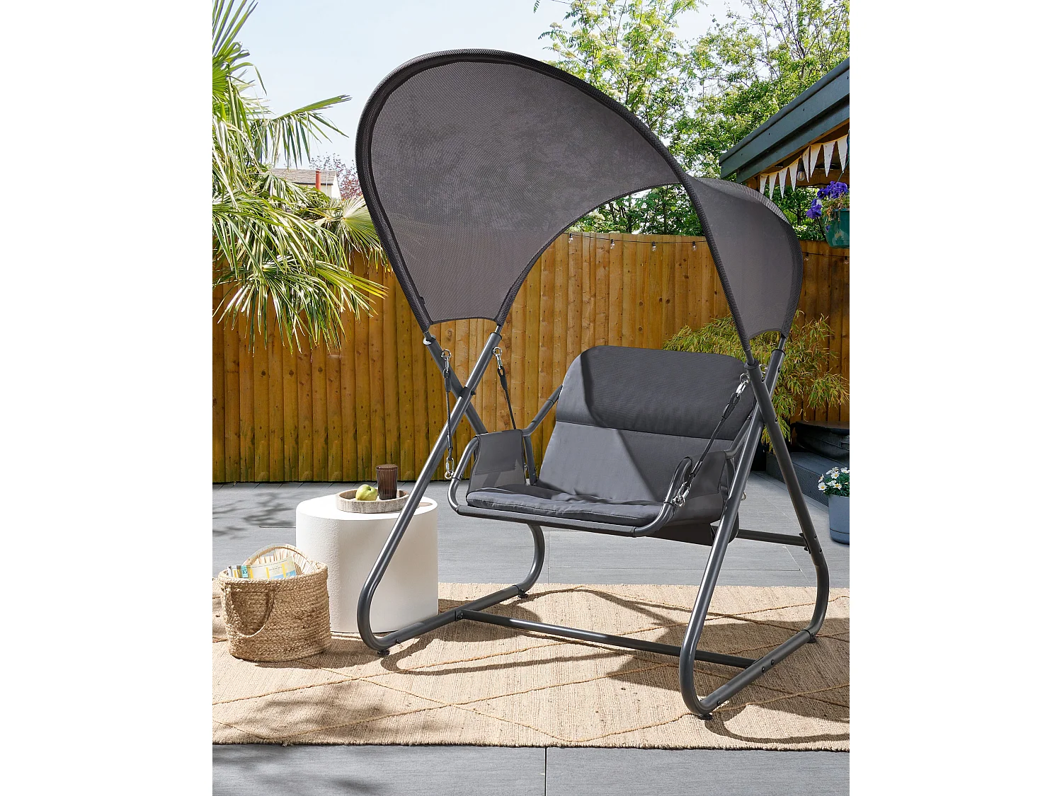 Balancelle de jardin SOLAGNA Métal Gris foncé