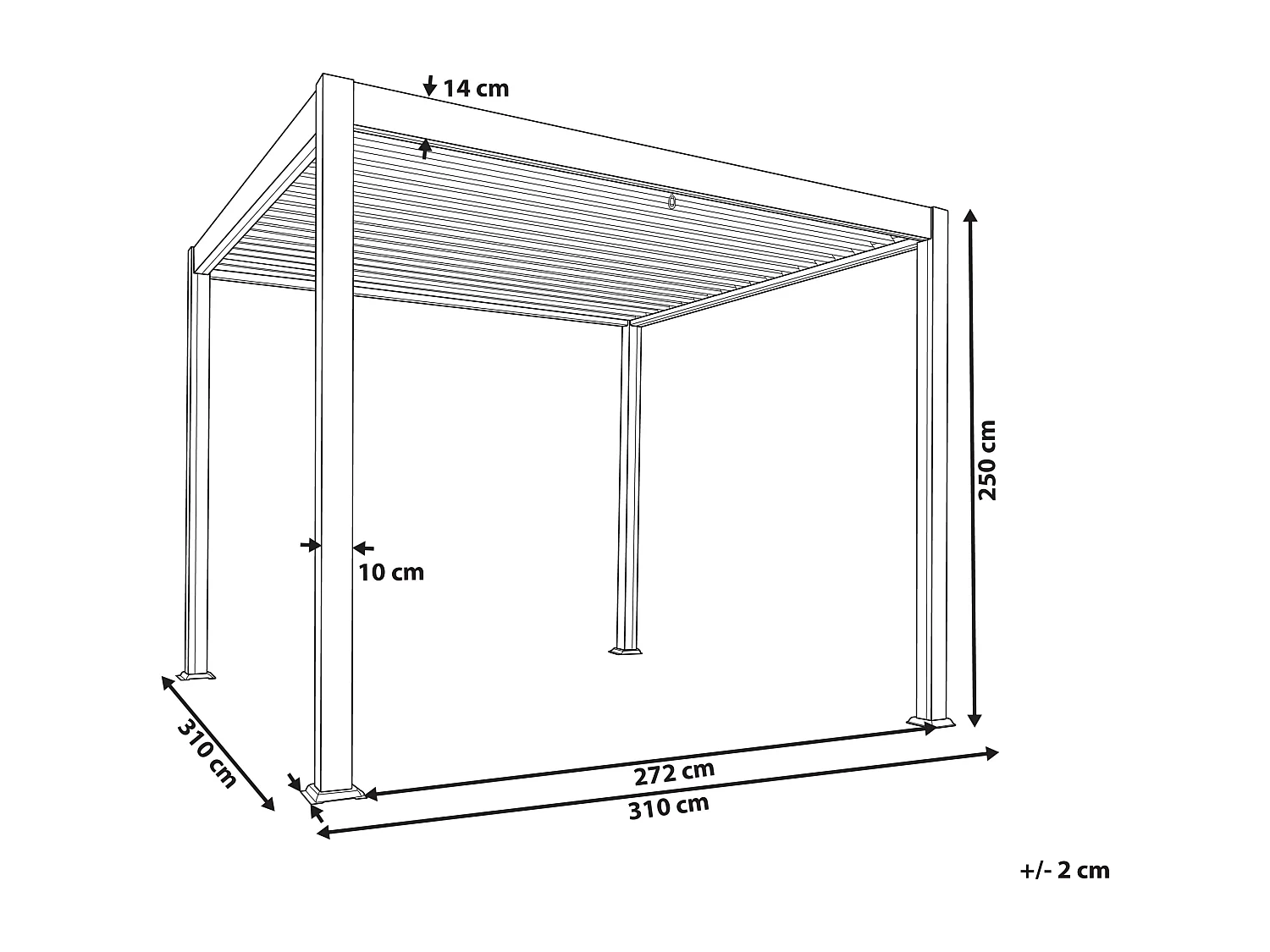 Tonnelle de jardin FORNOLI Métal 310 cm 310 cm Blanc