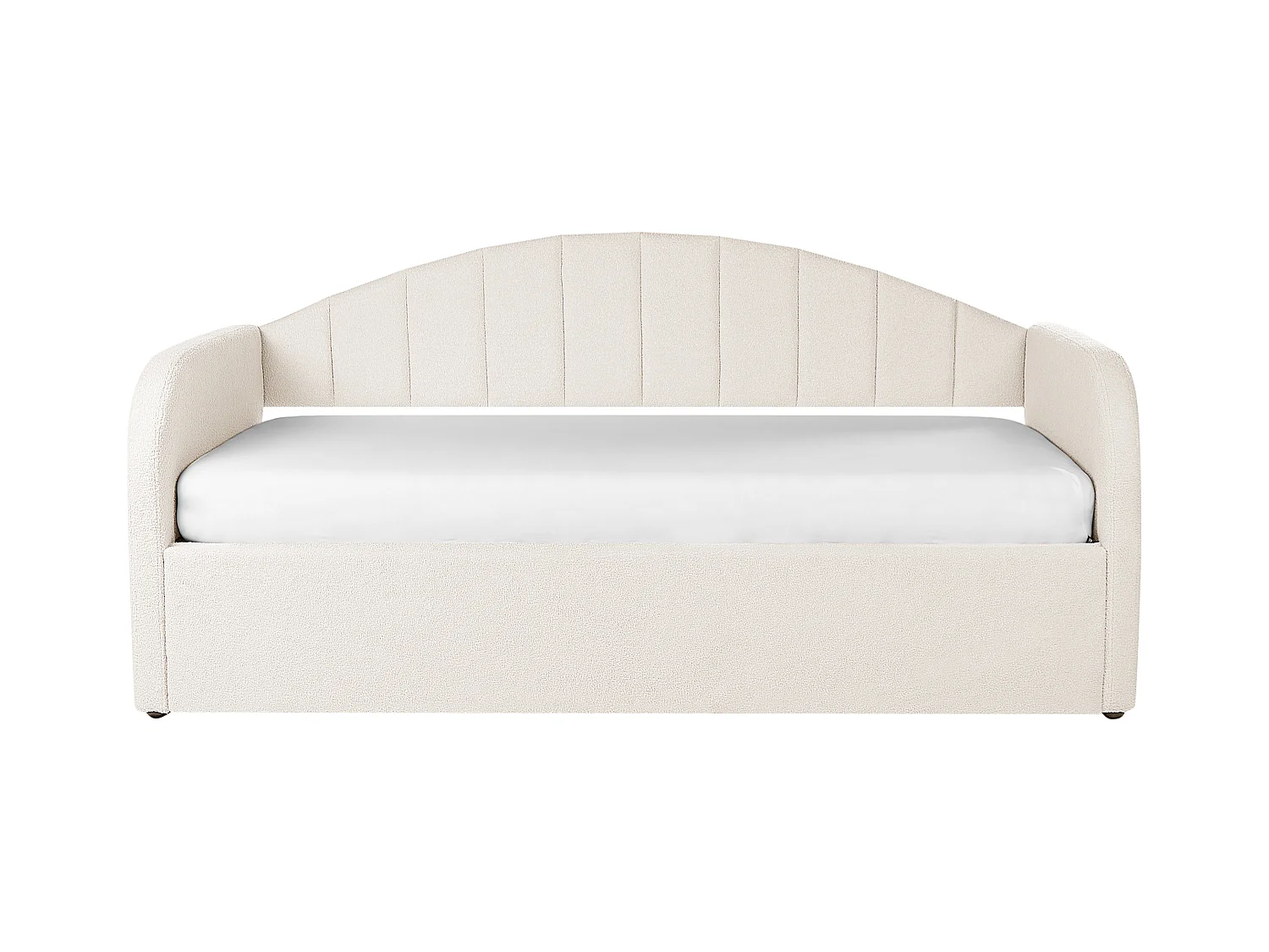 Lit gigogne Bouclé EYBURIE 90 x 200 cm Beige clair