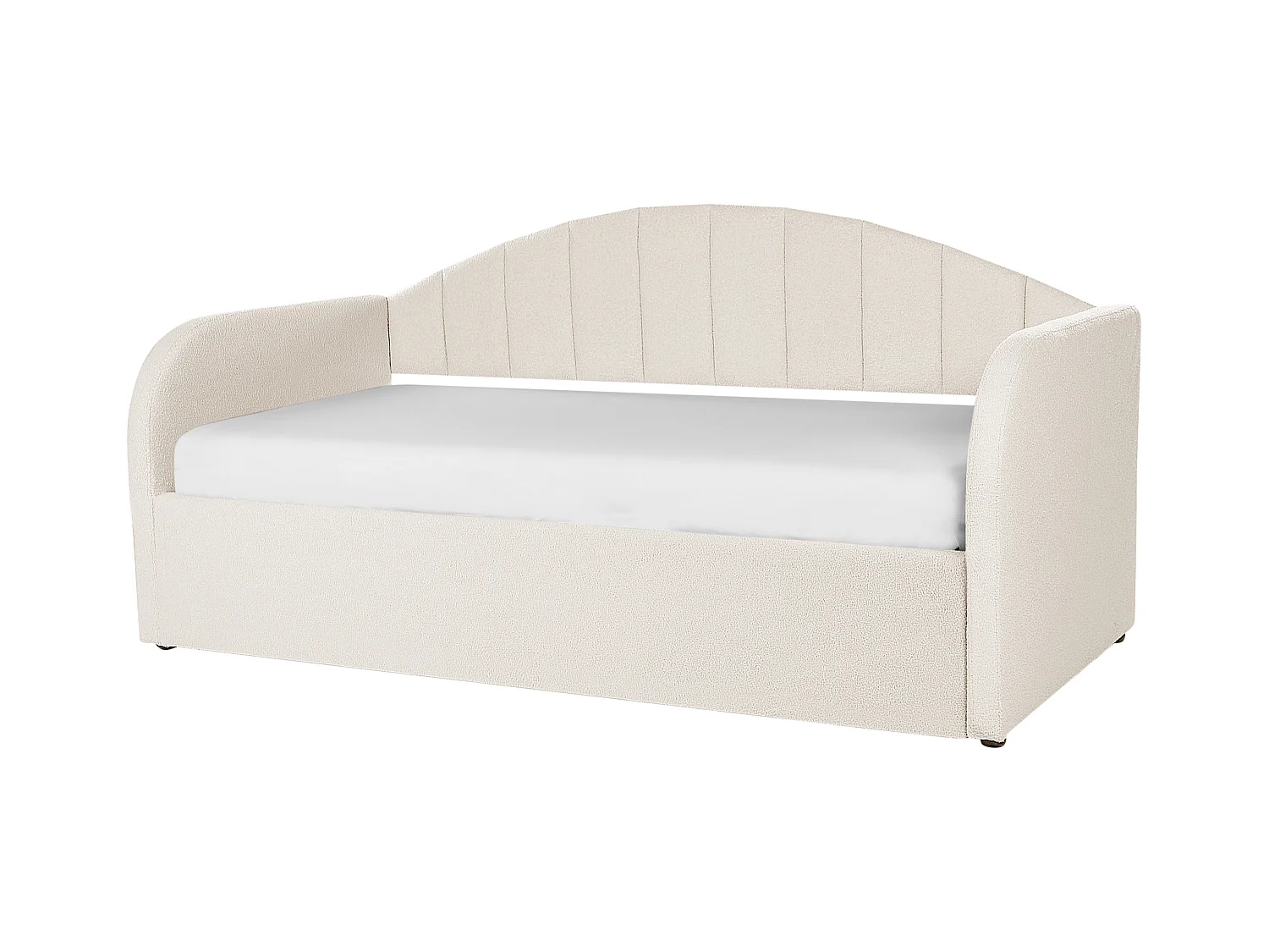 Lit gigogne Bouclé EYBURIE 90 x 200 cm Beige clair