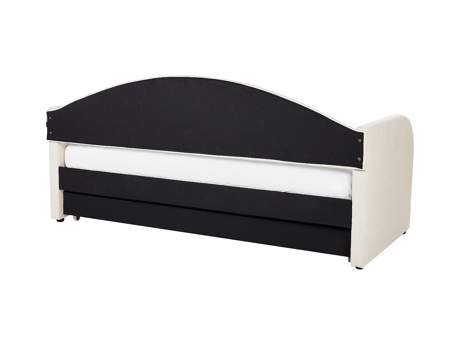 Lit gigogne Bouclé EYBURIE 90 x 200 cm Beige clair