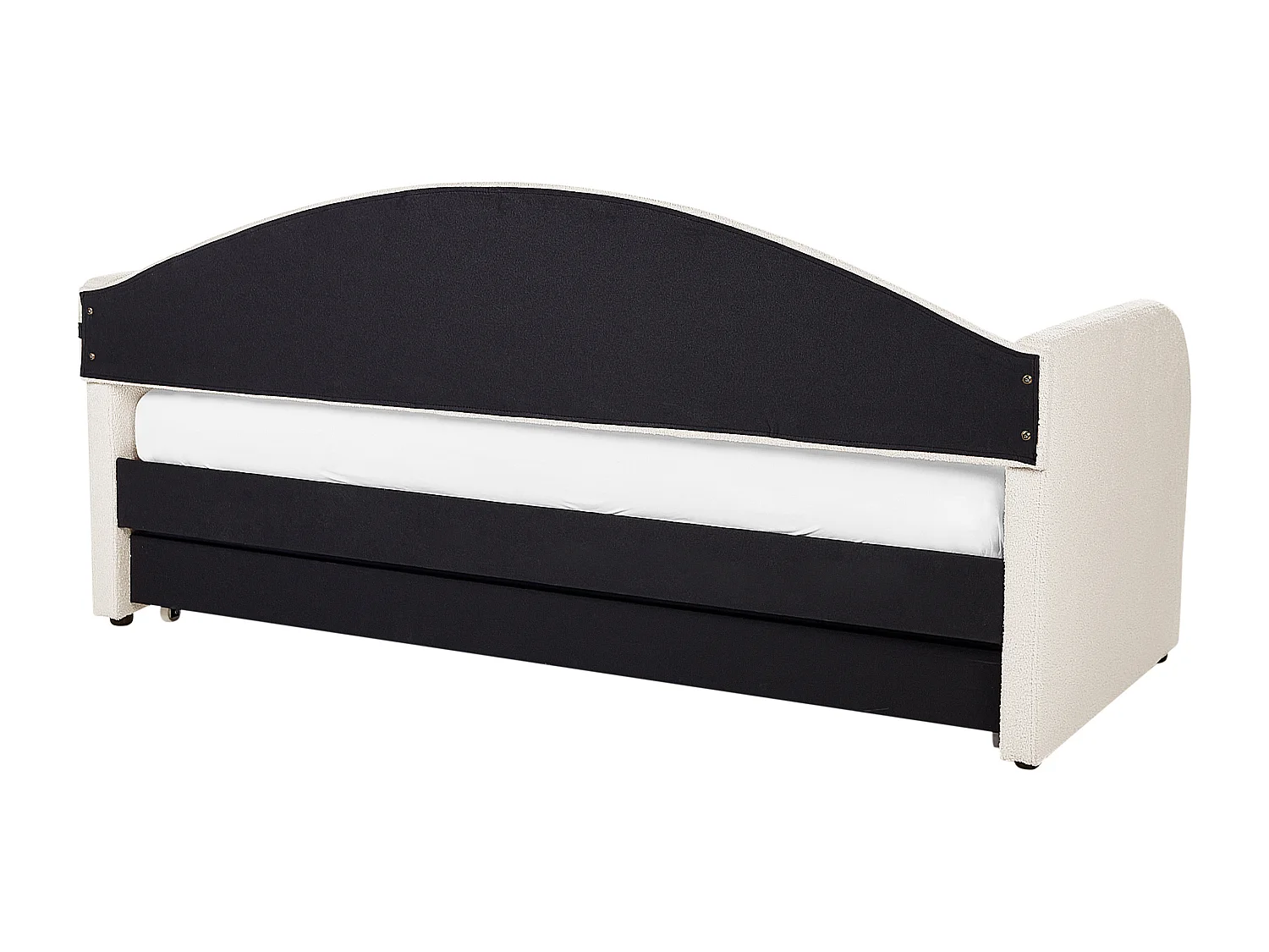 Lit gigogne Bouclé EYBURIE 90 x 200 cm Beige clair