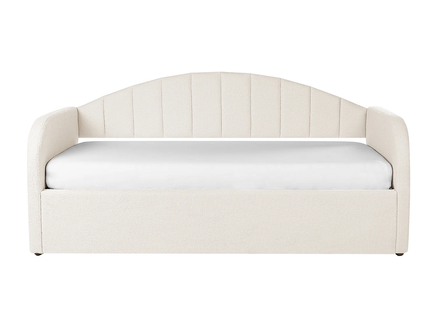 Lit gigogne Bouclé EYBURIE 90 x 200 cm Beige clair