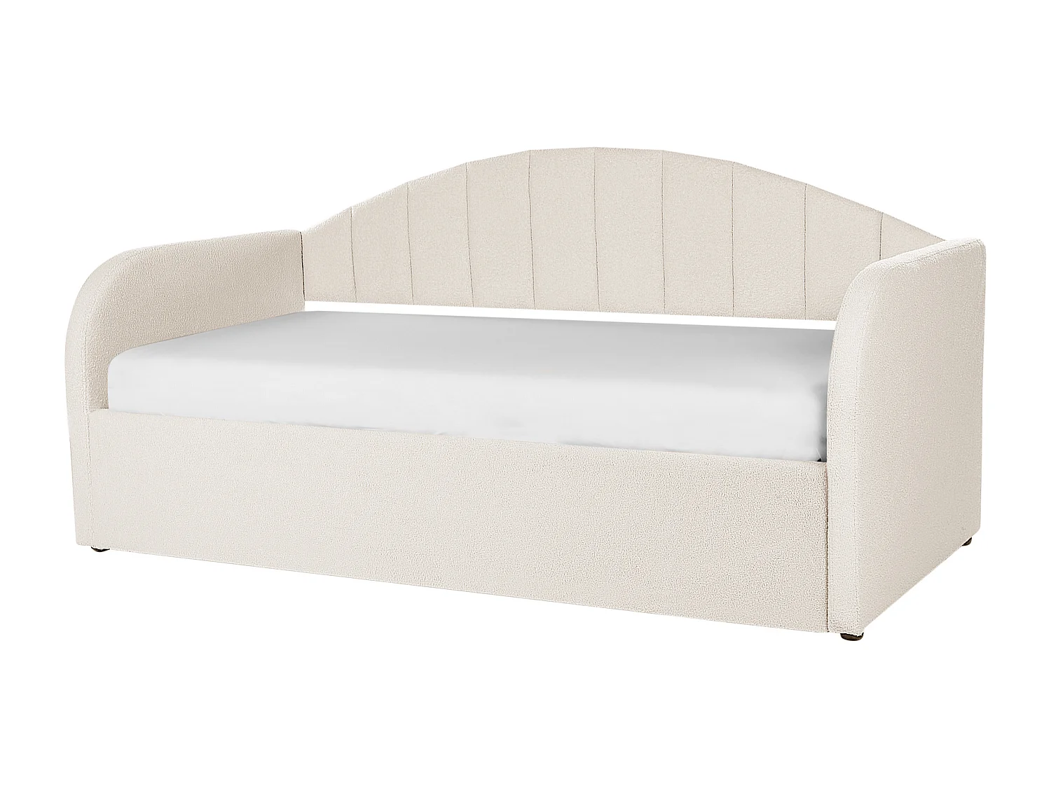 Lit gigogne Bouclé EYBURIE 90 x 200 cm Beige clair