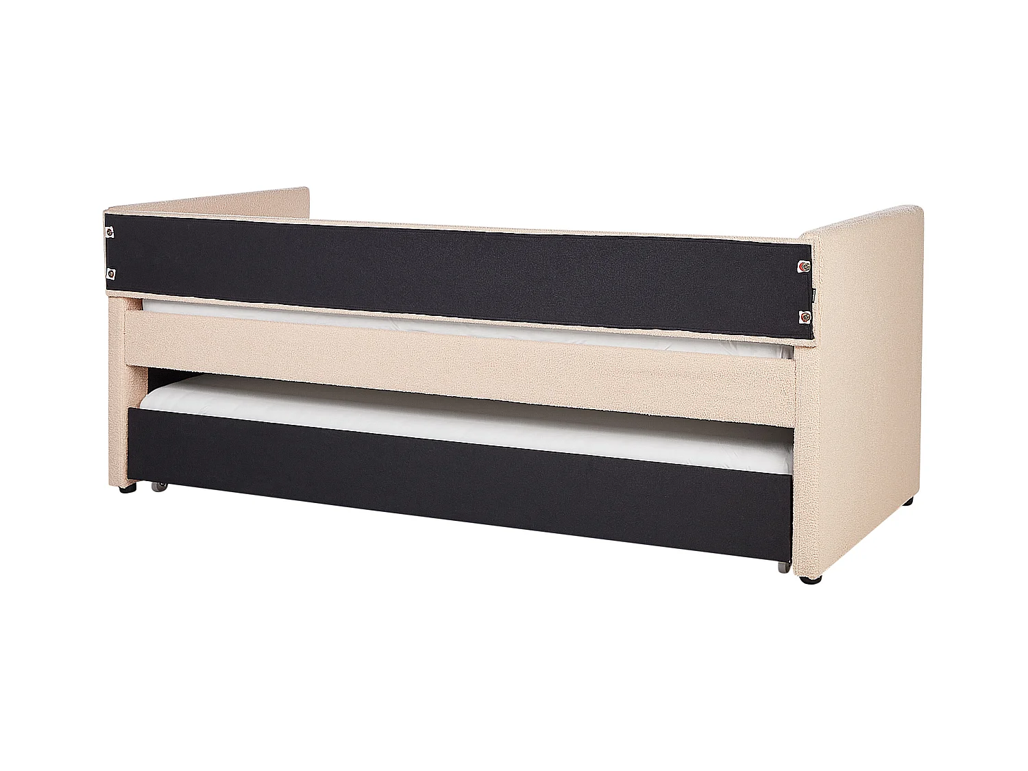 Cama nido Bouclé TROYES 90 x 200 cm Rosa melocotón