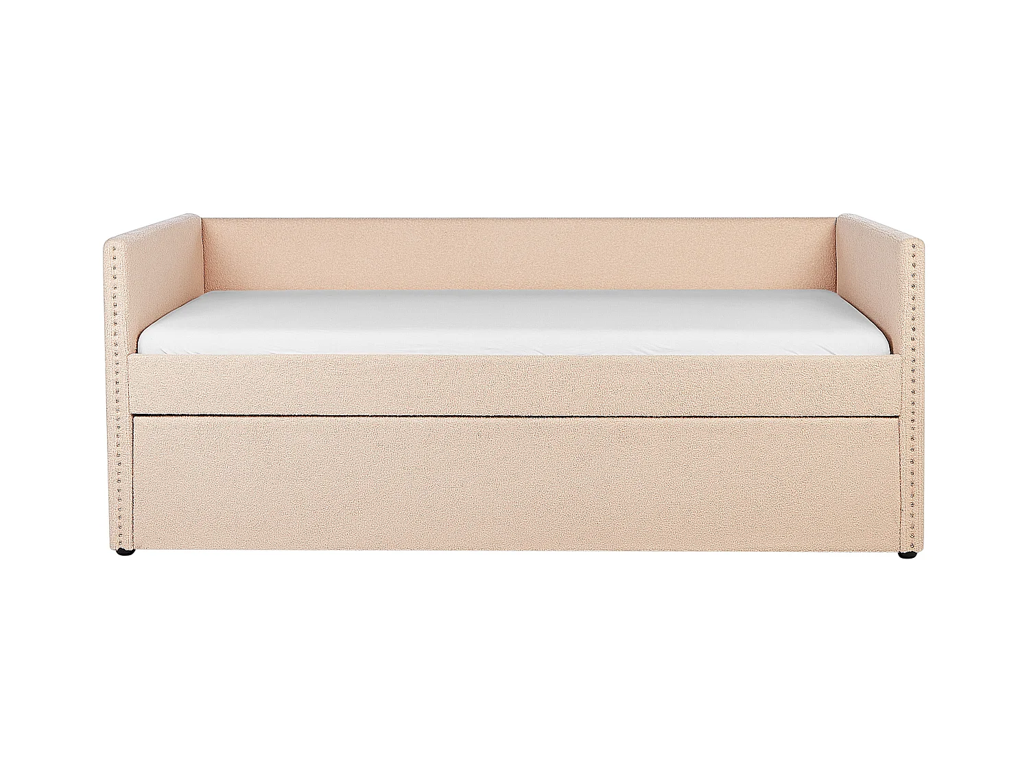 Cama nido Bouclé TROYES 90 x 200 cm Rosa melocotón