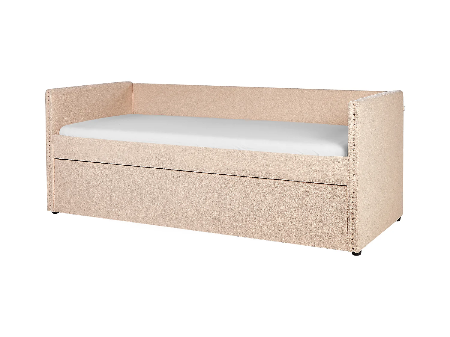 Cama nido Bouclé TROYES 90 x 200 cm Rosa melocotón