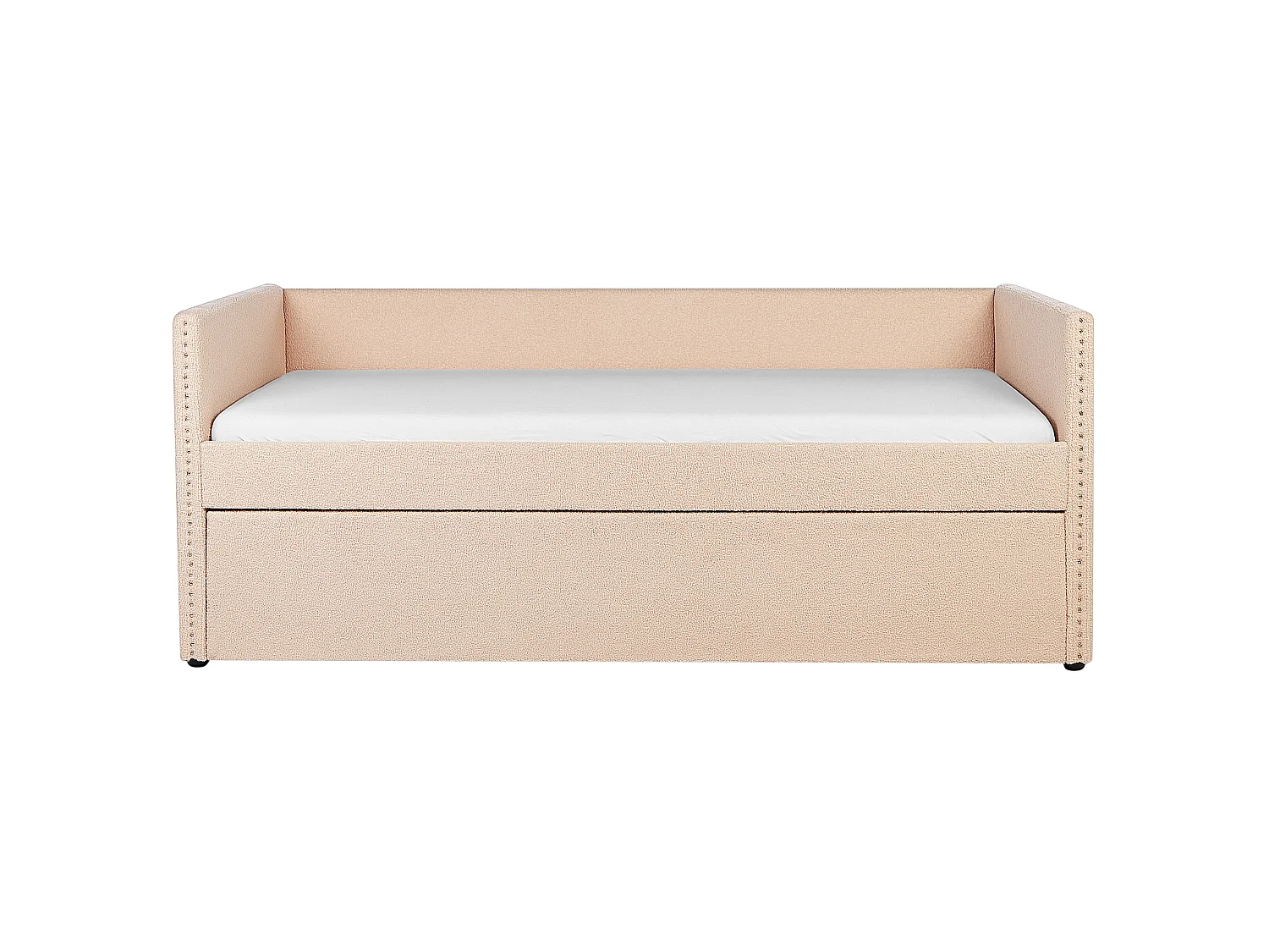 Lit gigogne Bouclé TROYES 90 x 200 cm Rose pêche