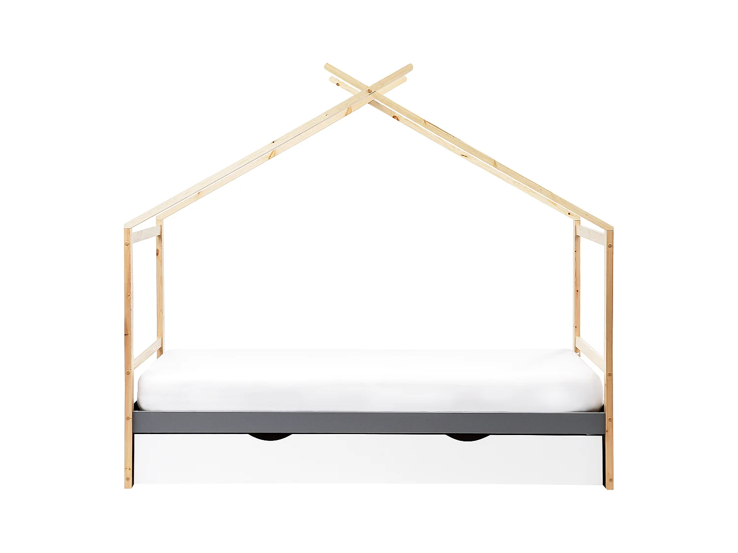 Daybed met opbergruimte hout grijs 90 x 200 cm ORGEVAL