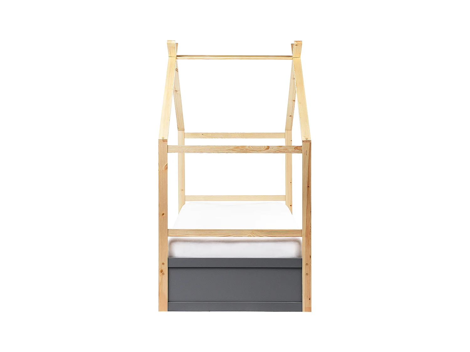 Daybed met opbergruimte hout grijs 90 x 200 cm ORGEVAL