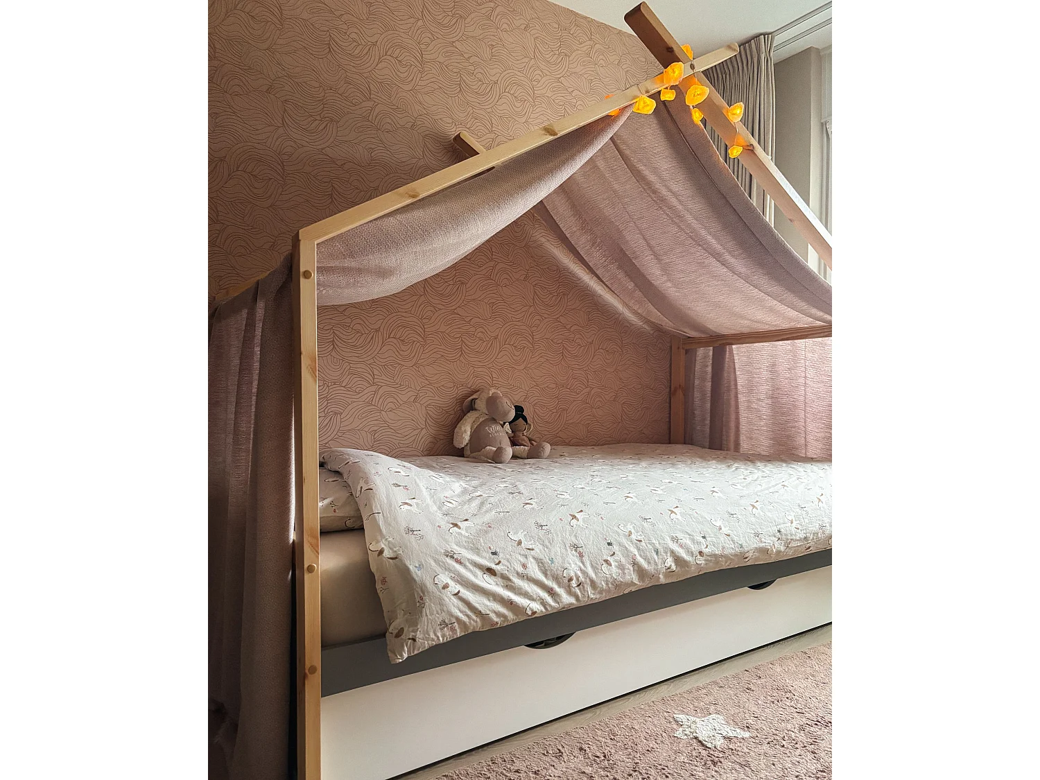 Letto per bambini con cassetti legno grigio 90 x 200 cm ORGEVAL