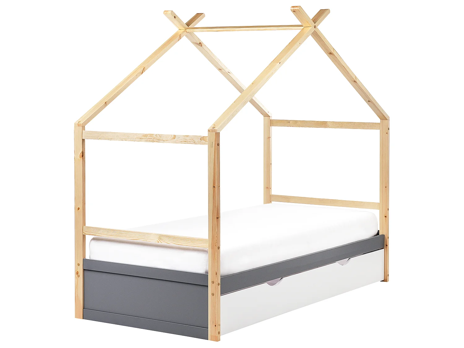 Letto per bambini con cassetti legno grigio 90 x 200 cm ORGEVAL