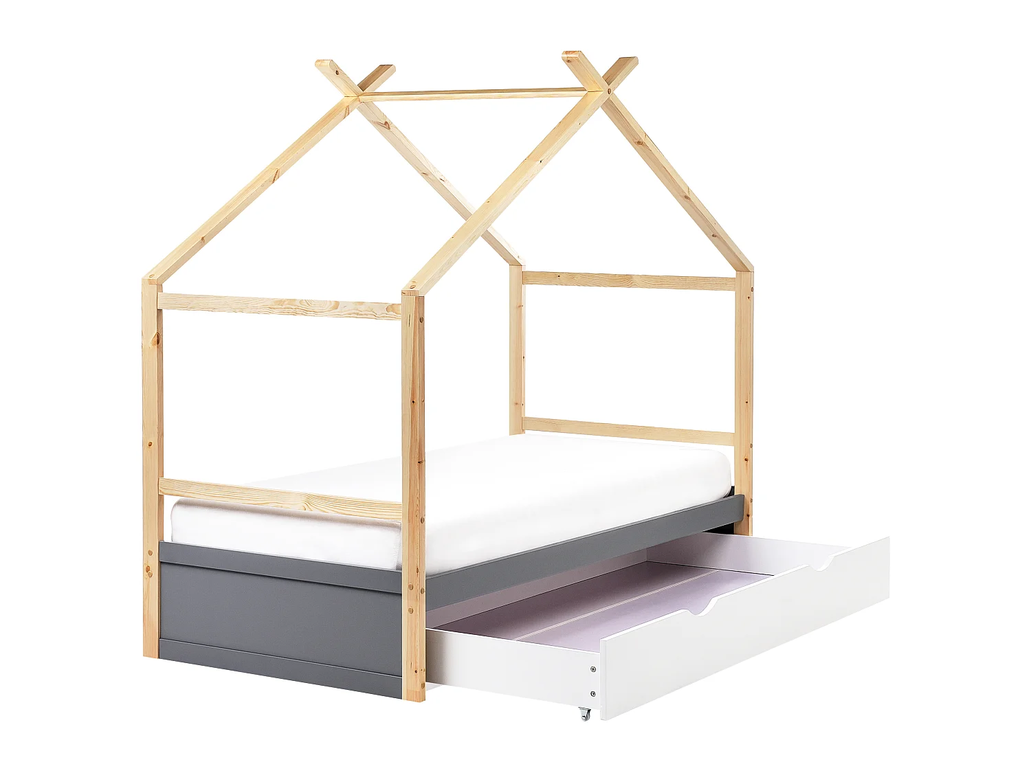 Letto per bambini con cassetti legno grigio 90 x 200 cm ORGEVAL