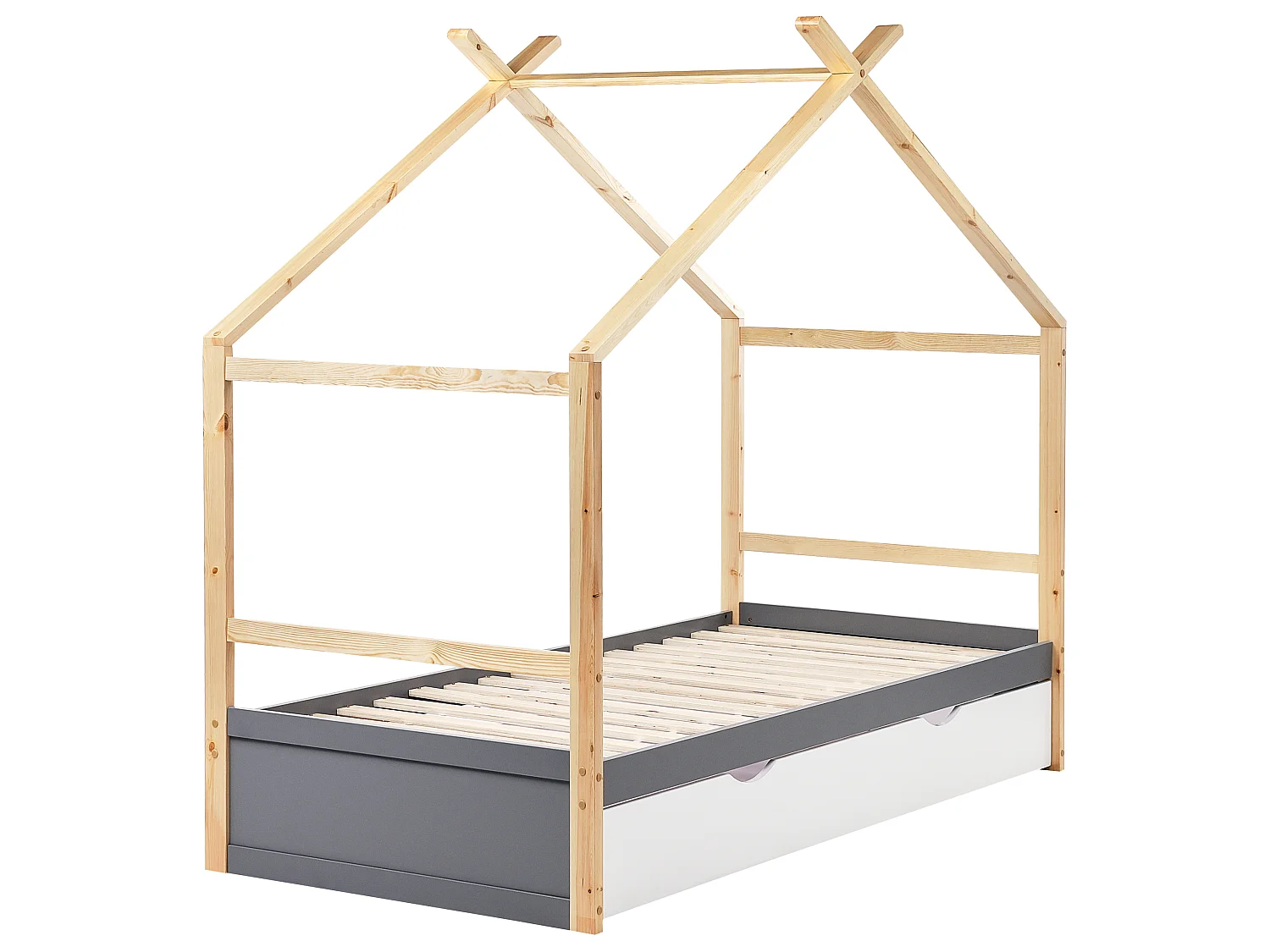 Letto per bambini con cassetti legno grigio 90 x 200 cm ORGEVAL