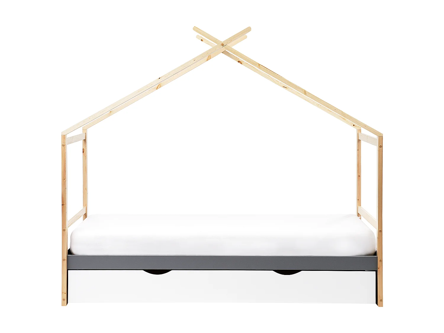 Letto per bambini con cassetti legno grigio 90 x 200 cm ORGEVAL