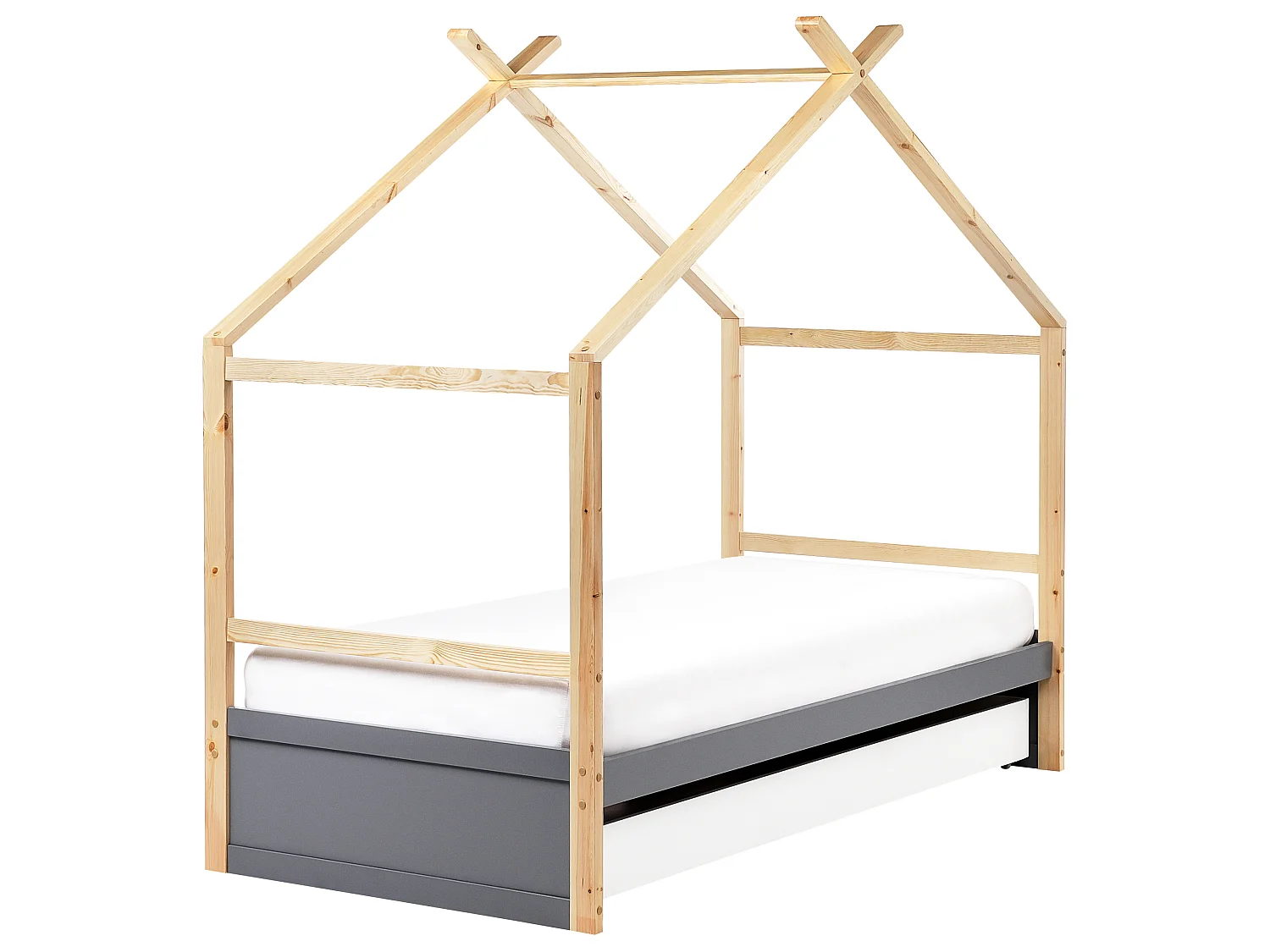 Letto per bambini con cassetti legno grigio 90 x 200 cm ORGEVAL