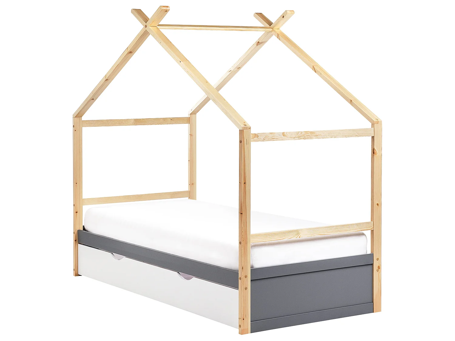 Daybed met opbergruimte hout grijs 90 x 200 cm ORGEVAL