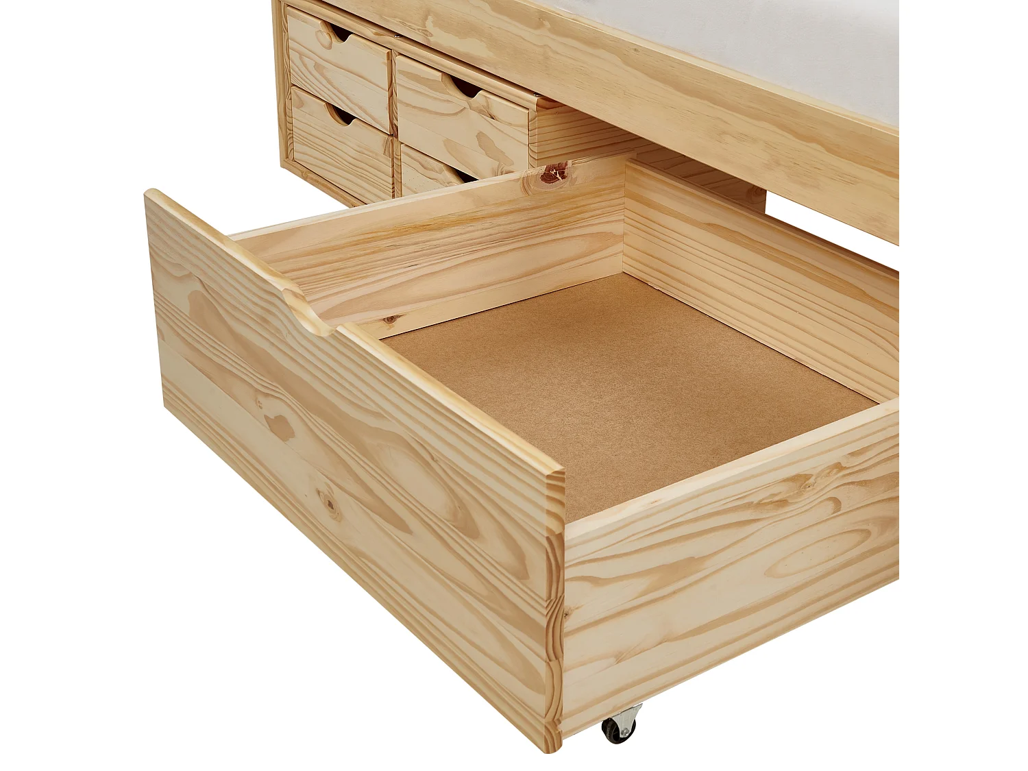 Lit de jour avec rangement Bois de pin ROYVILLE 90 x 200 cm Marron clair