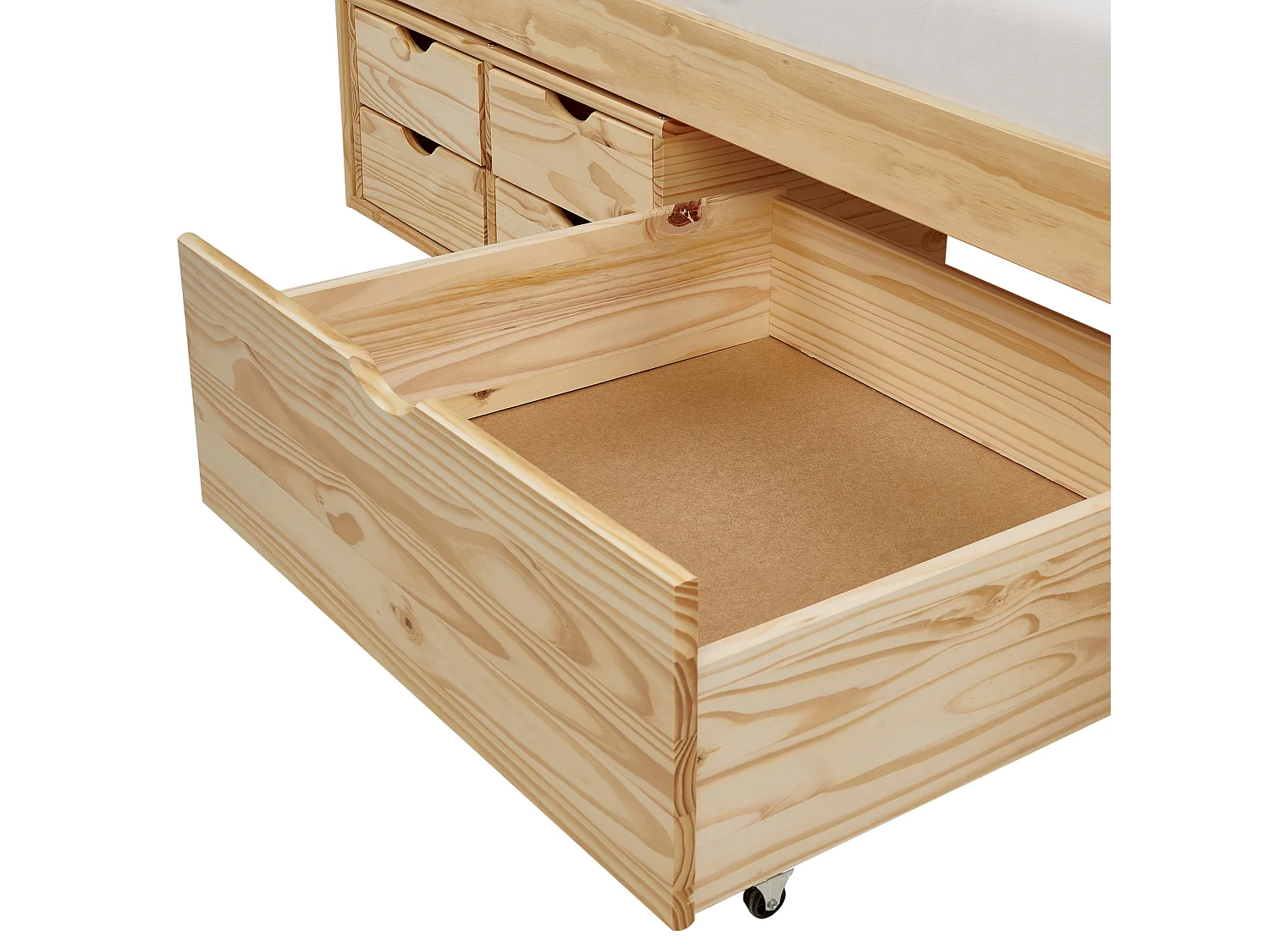 Lit de jour avec rangement Bois de pin ROYVILLE 90 x 200 cm Marron clair