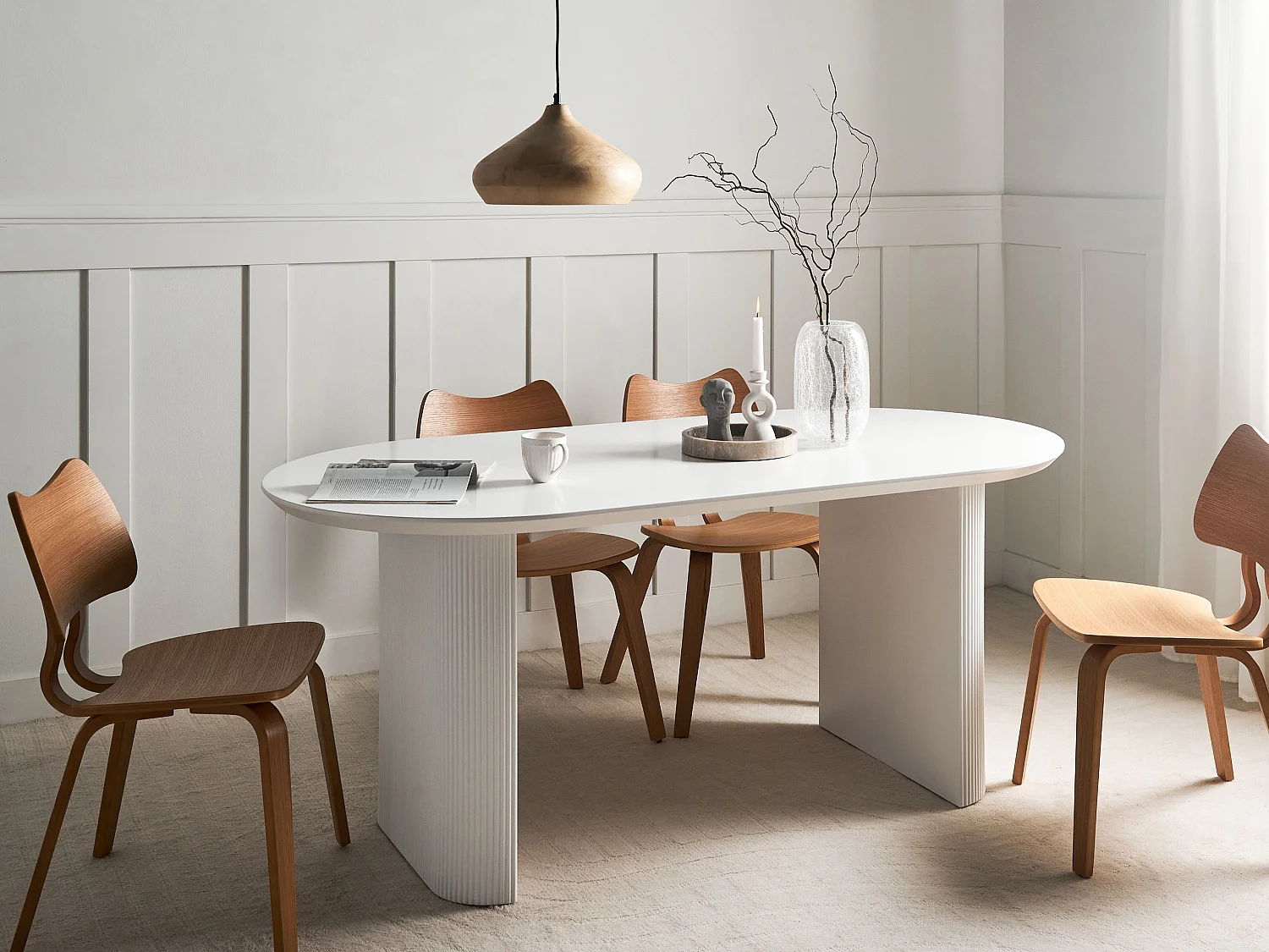 Table de repas MOBERLY Blanc 180 cm 90 cm