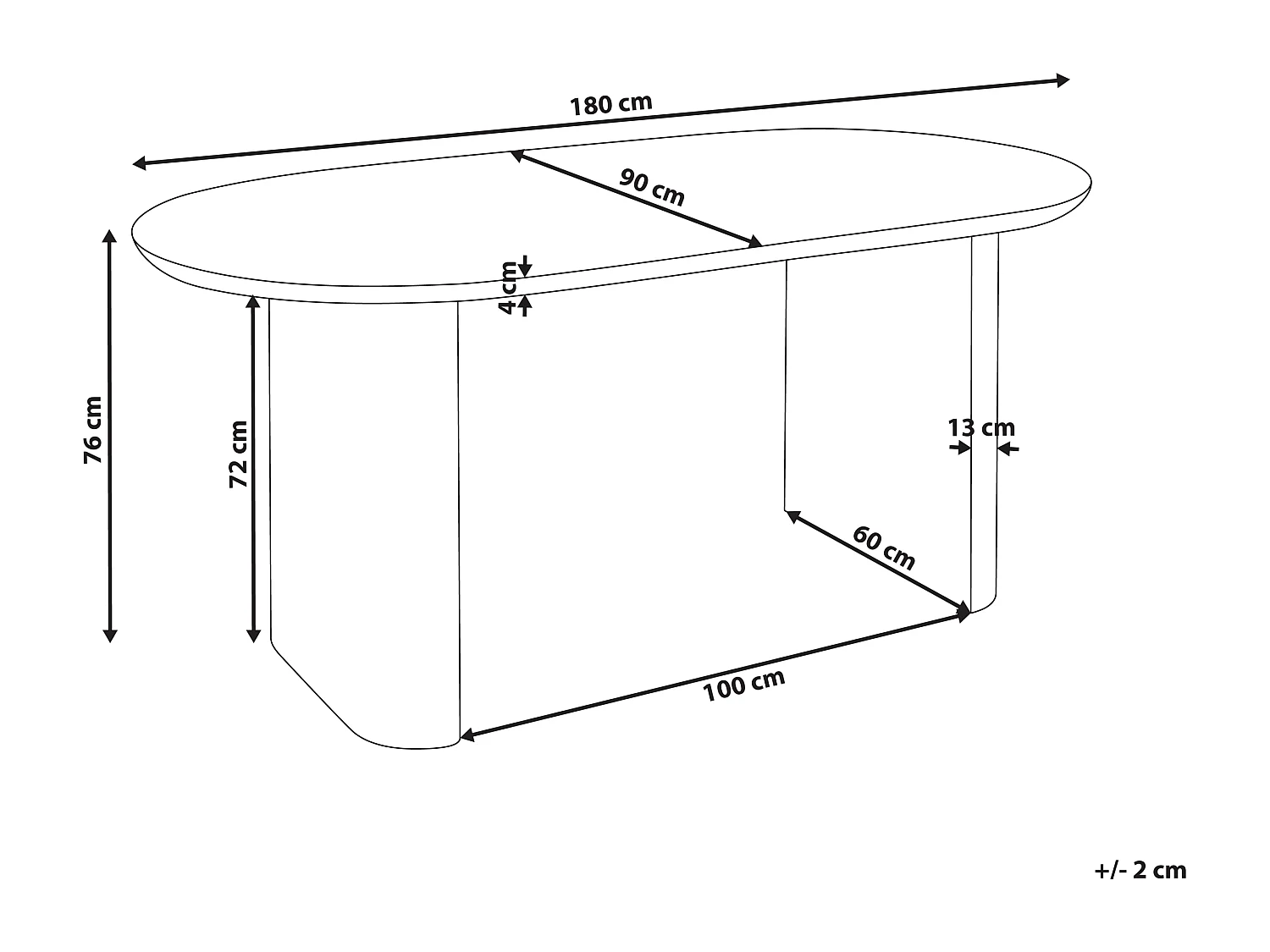 Table de repas MOBERLY Blanc 180 cm 90 cm