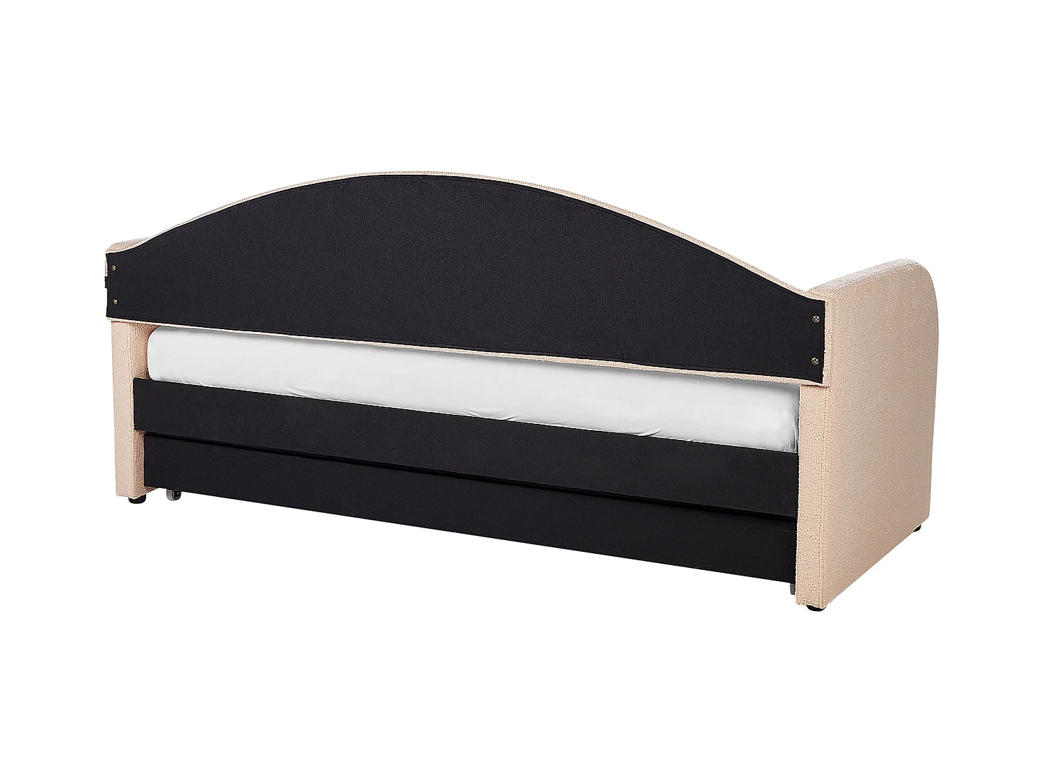 Lit gigogne Bouclé EYBURIE 90 x 200 cm Rose pêche