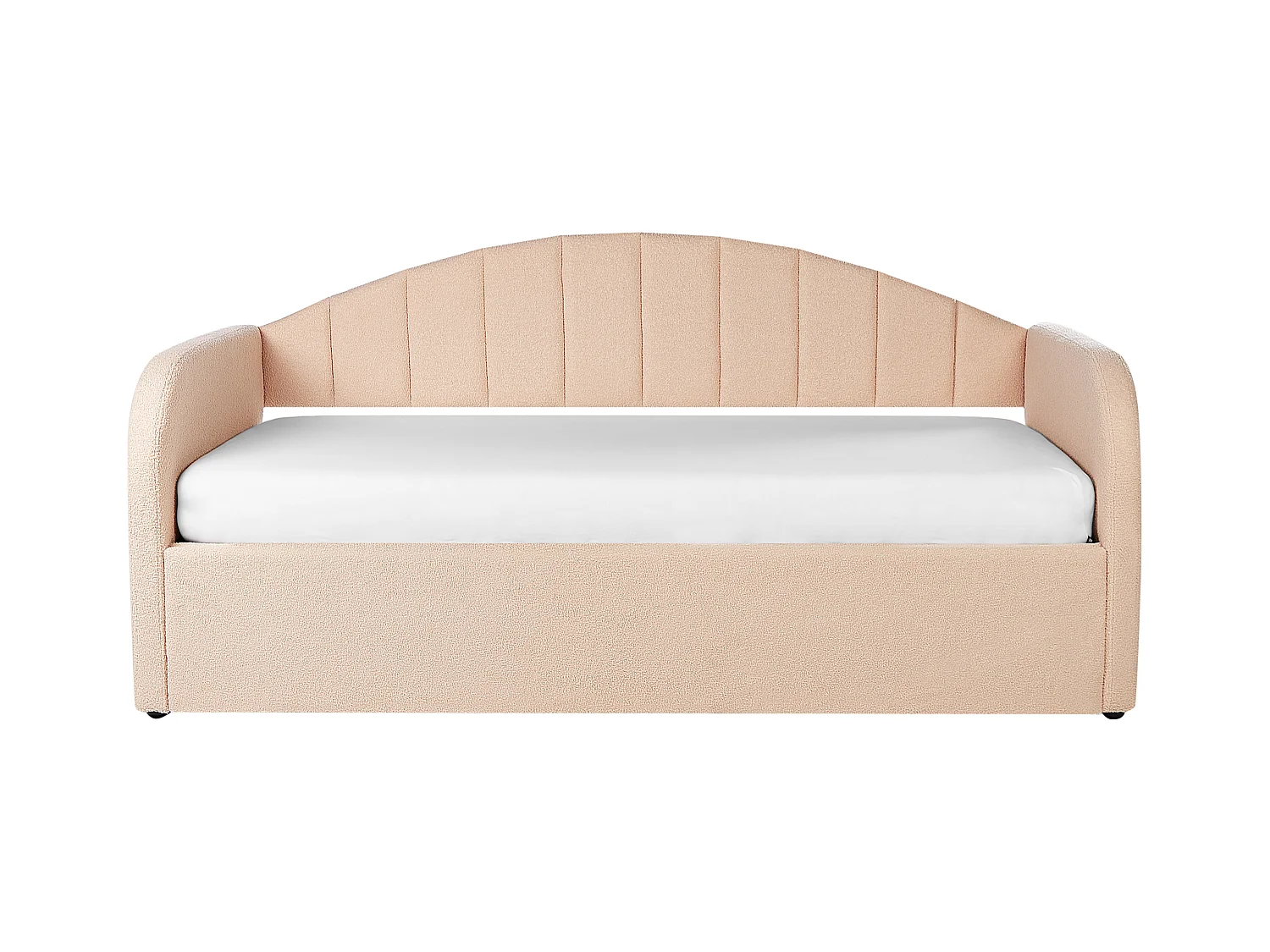 Lit gigogne Bouclé EYBURIE 90 x 200 cm Rose pêche