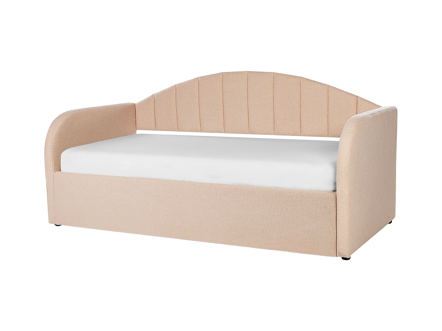 Lit gigogne Bouclé EYBURIE 90 x 200 cm Rose pêche