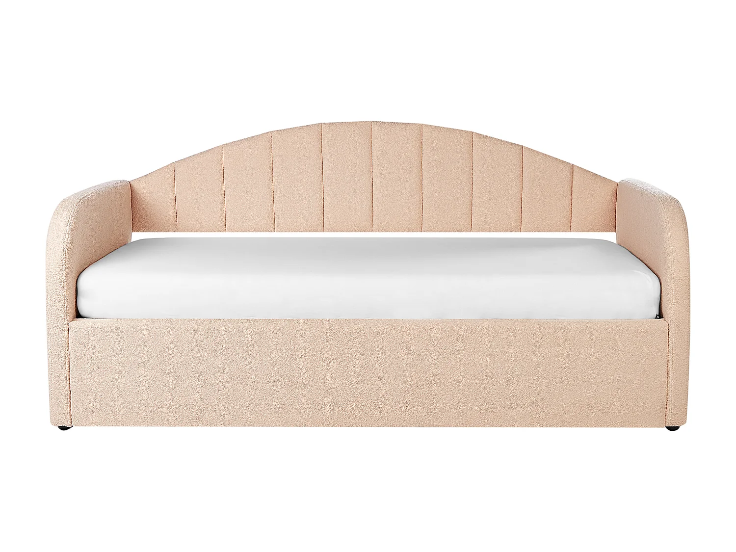 Lit gigogne Bouclé EYBURIE 90 x 200 cm Rose pêche