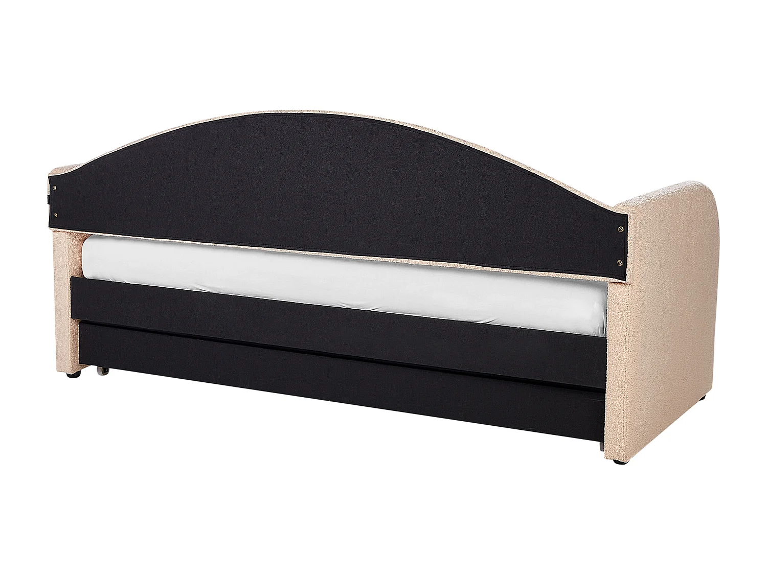 Lit gigogne Bouclé EYBURIE 90 x 200 cm Rose pêche