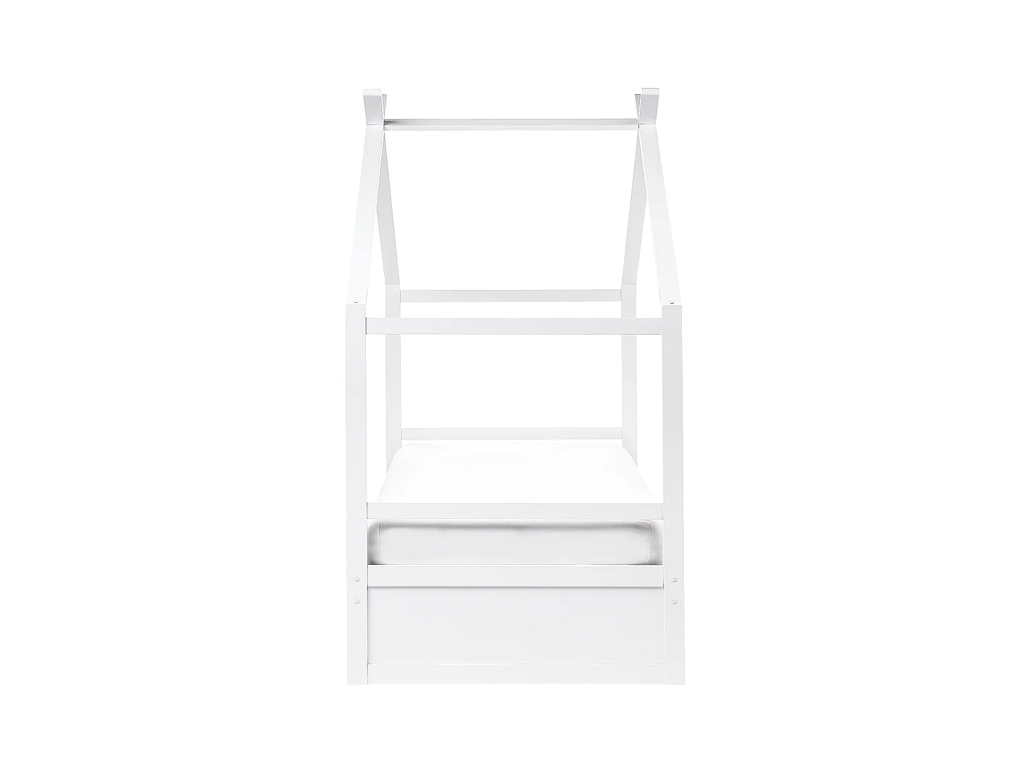Lit d'enfant Maison Bois de pin ORGEVAL 90 x 200 cm avec rangement Blanc