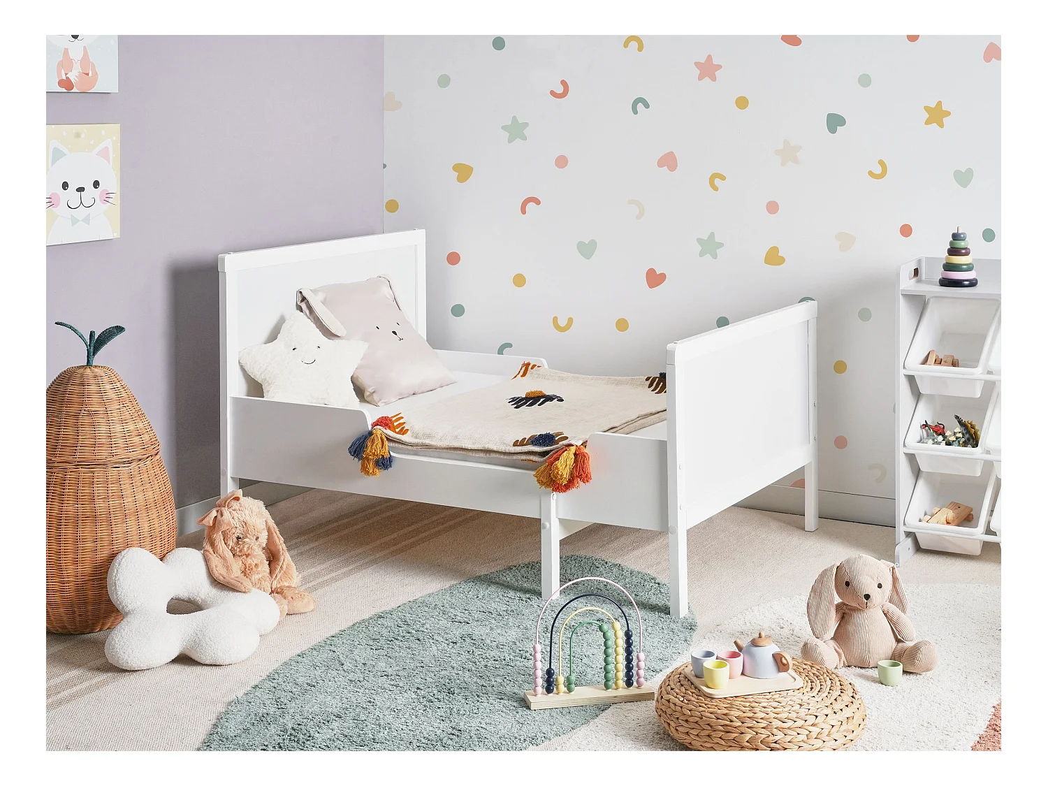 Letto singolo estraibile legno bianco 90 x 200 cm MONTIGNY