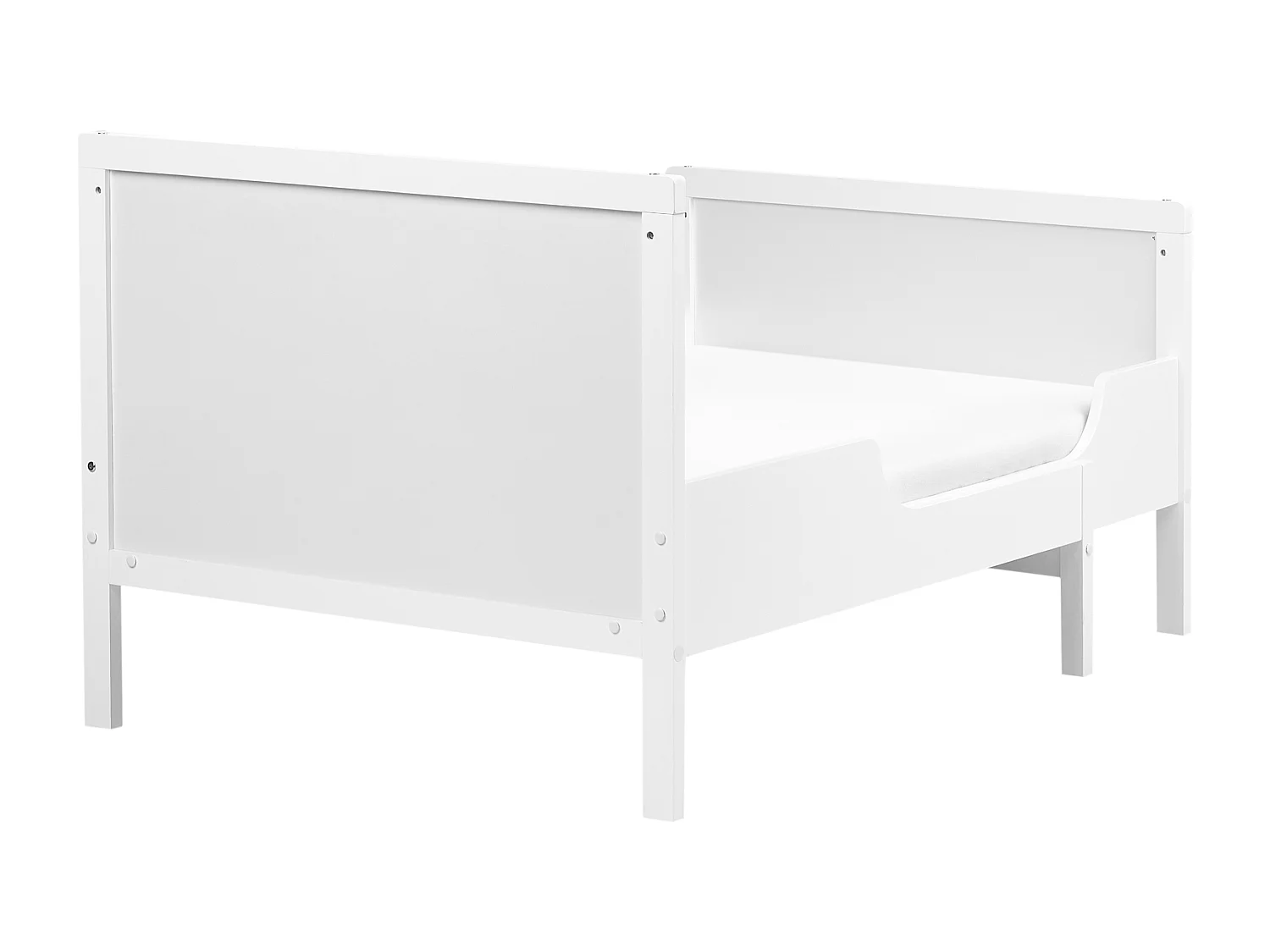 Mitwachsendes Kinderbett Kiefernholz weiss Lattenrost 90 x 200 cm MONTIGNY